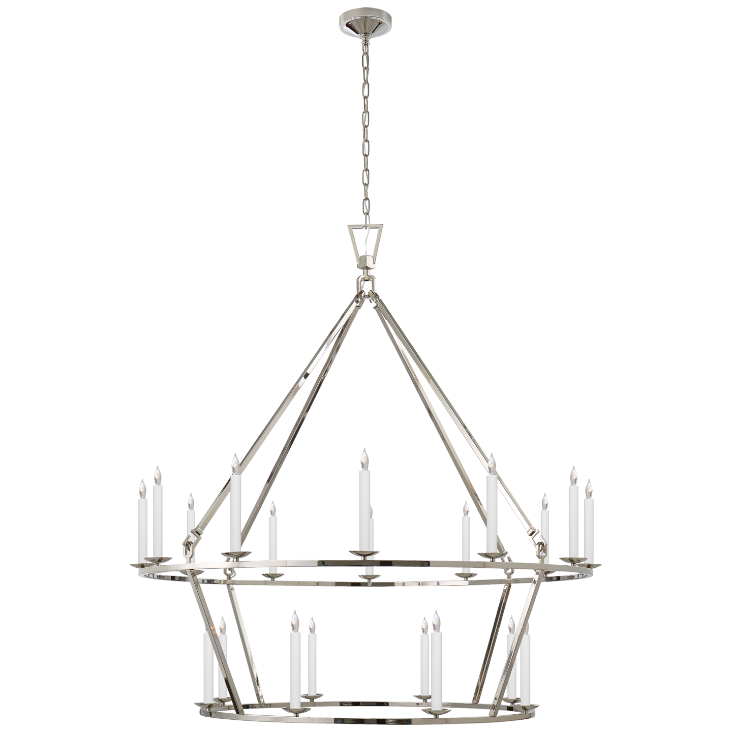 Darlana Extra Large Two-Tier Chandelier in Polished Nickel Open Box
