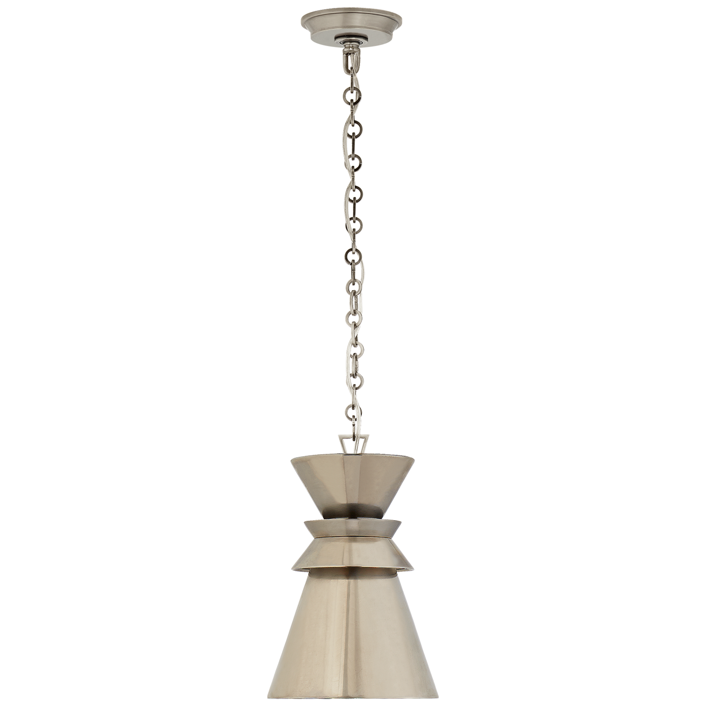 Alborg Small Stacked Pendant in Antique Nickel with Antique Nickel Shade Open Box