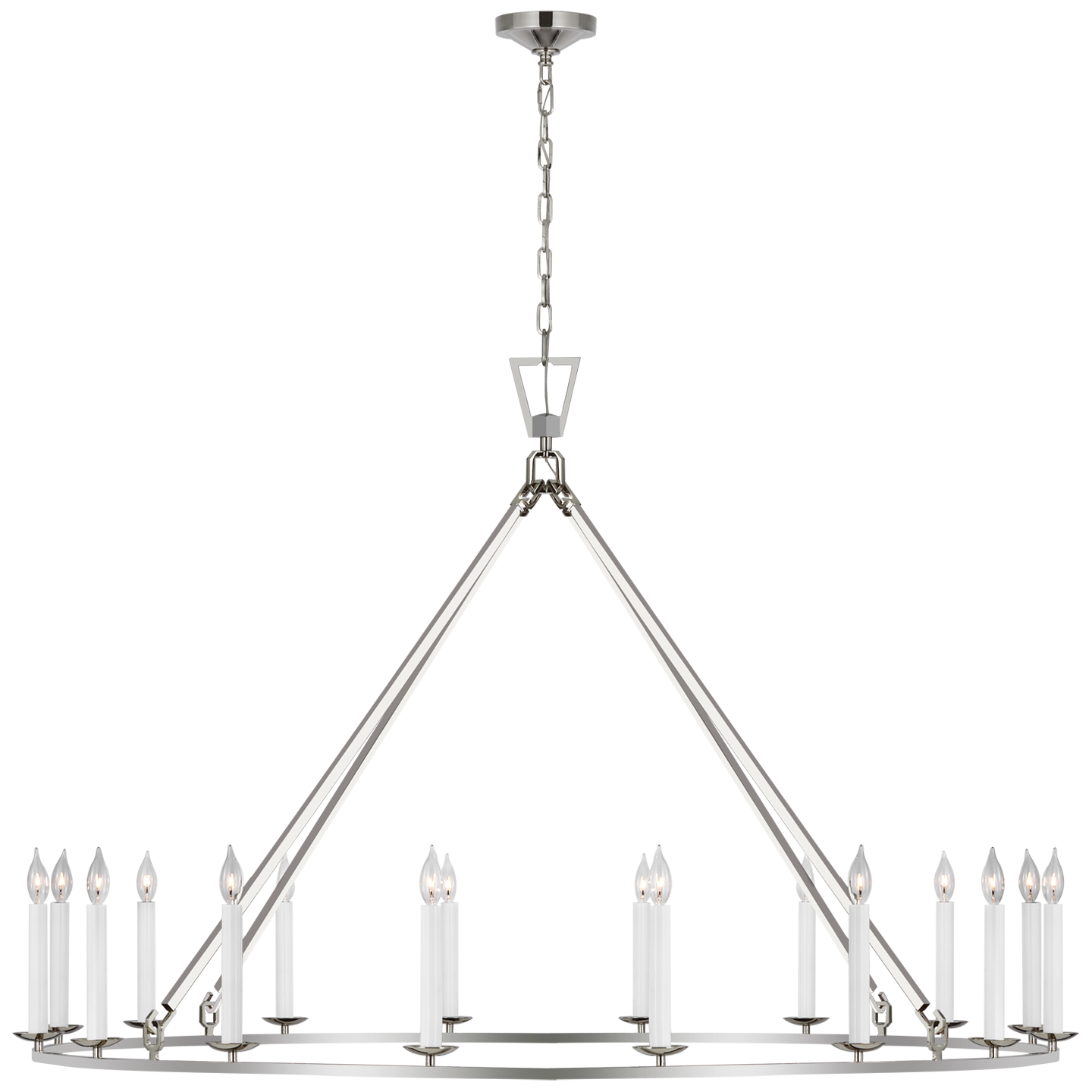 Darlana Oversized Single Ring Chandelier in Polished Nickel Open Box