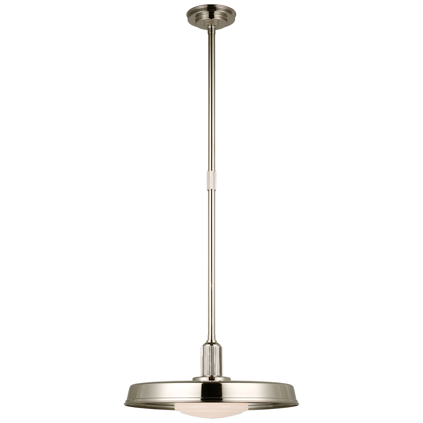 Ruhlmann 18" Factory Pendant in Polished Nickel with White Glass Open Box