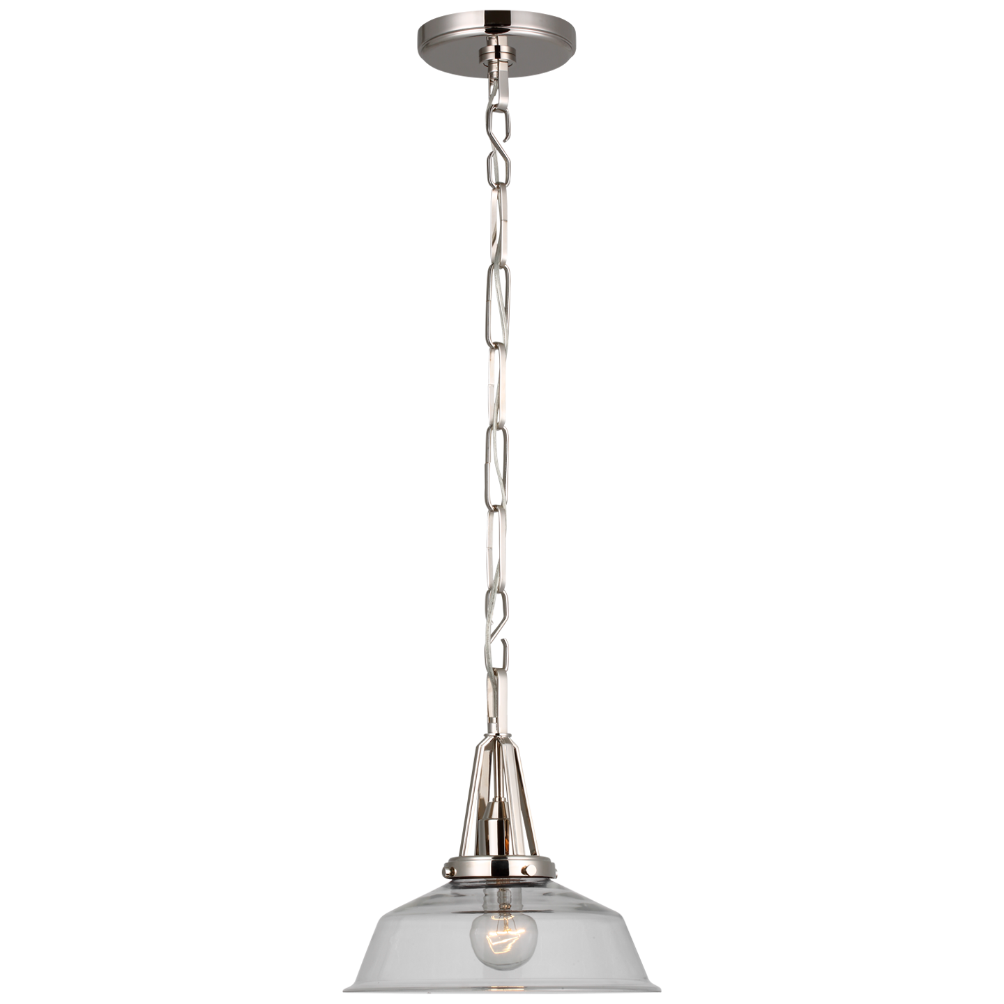 Layton 10" Pendant in Polished Nickel with Clear Glass  Open Box