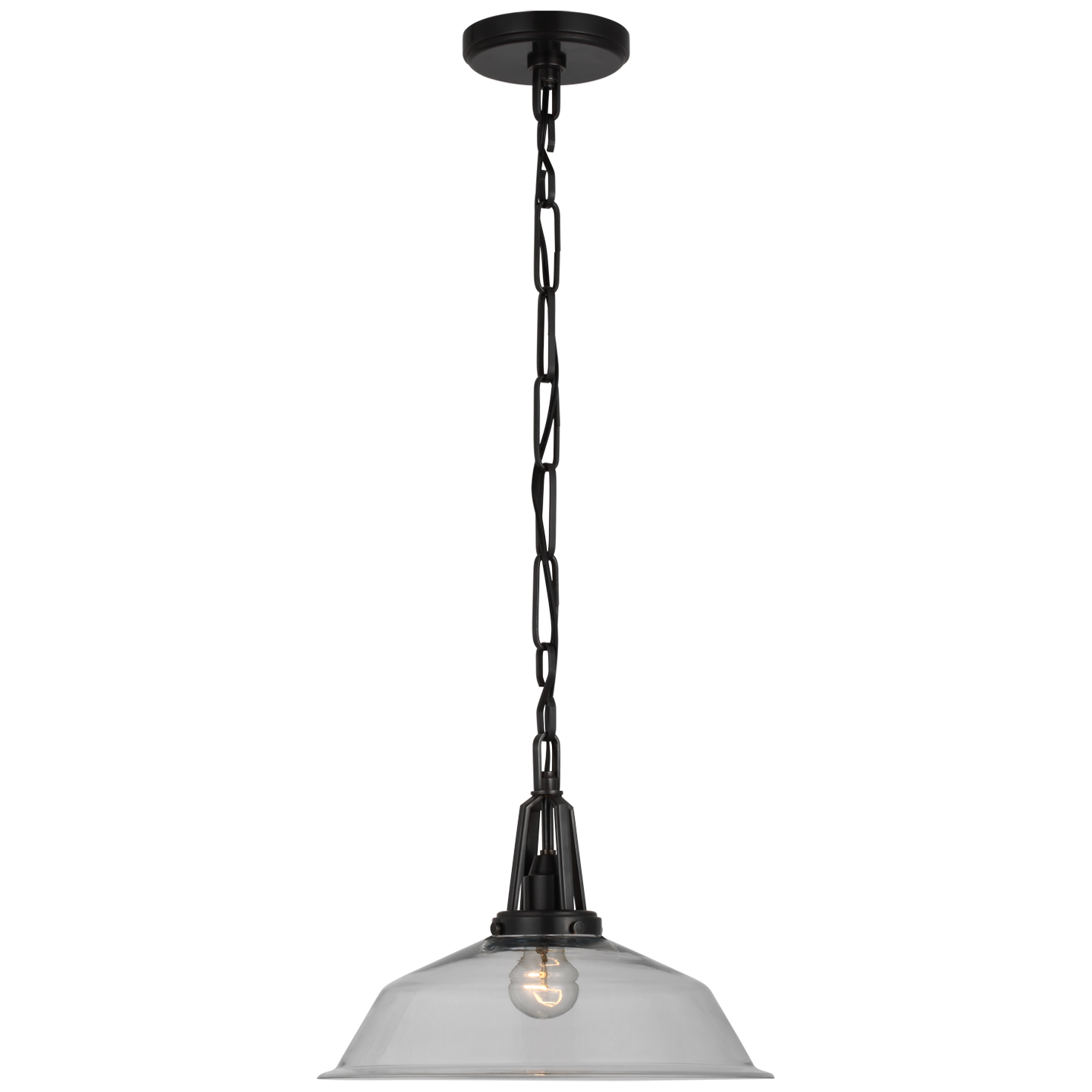 Layton 14" Pendant in Bronze with Clear Glass  Open Box