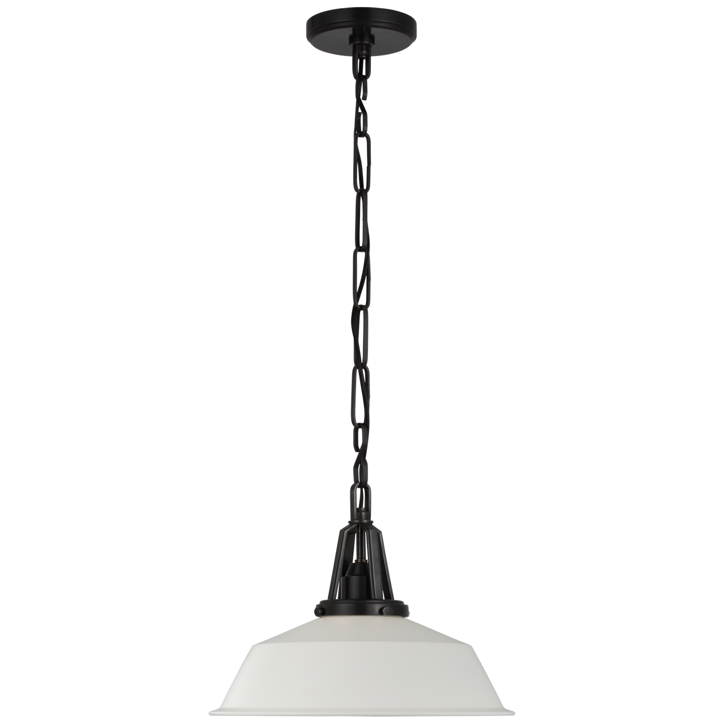 Layton 14" Pendant in Bronze with Matte White Shade Open Box