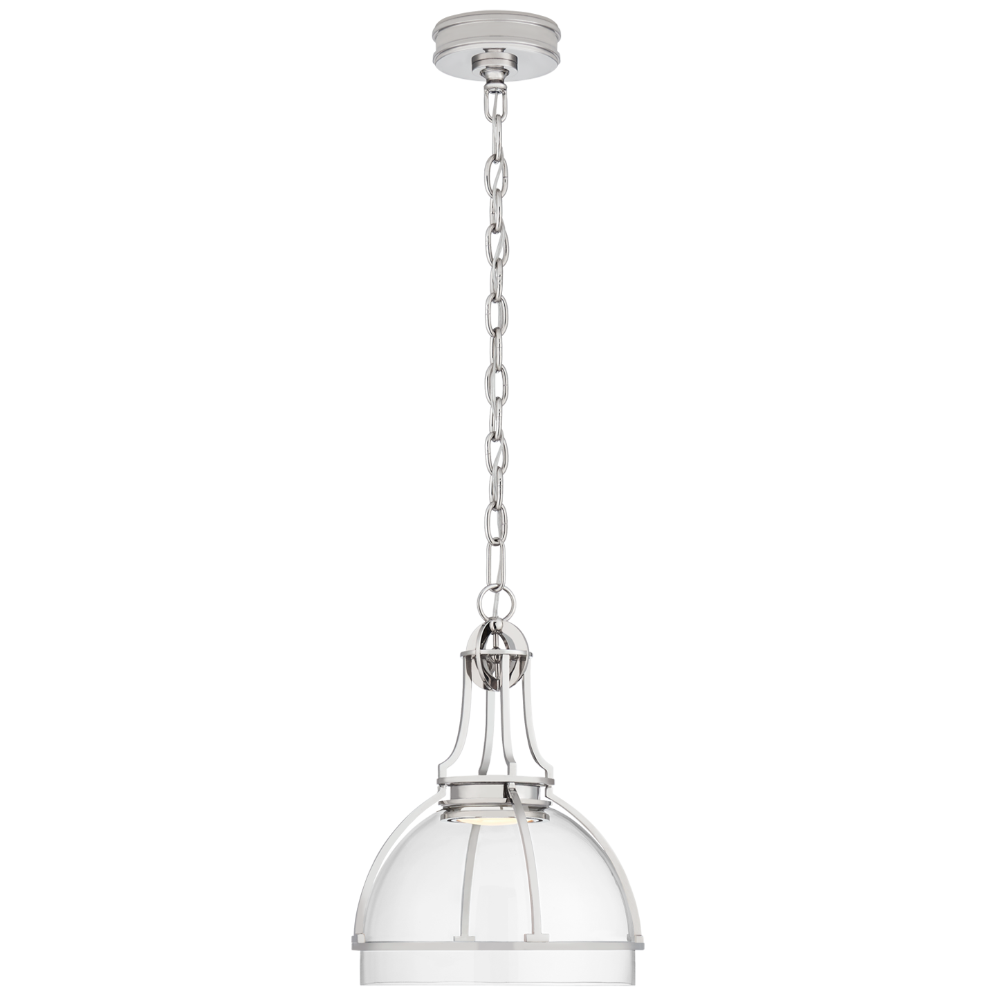 Gracie Medium Dome Pendant in Polished Nickel with Clear Glass  Open Box
