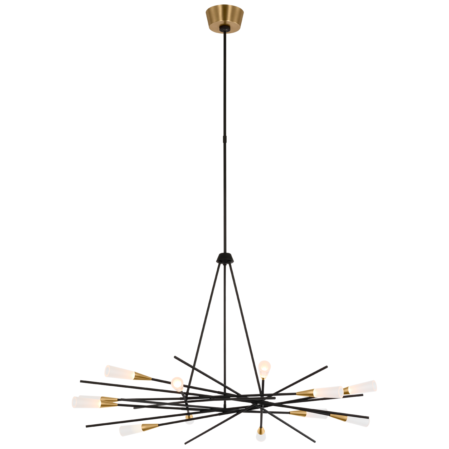 Stellar 40" Radial Chandelier in Matte Black