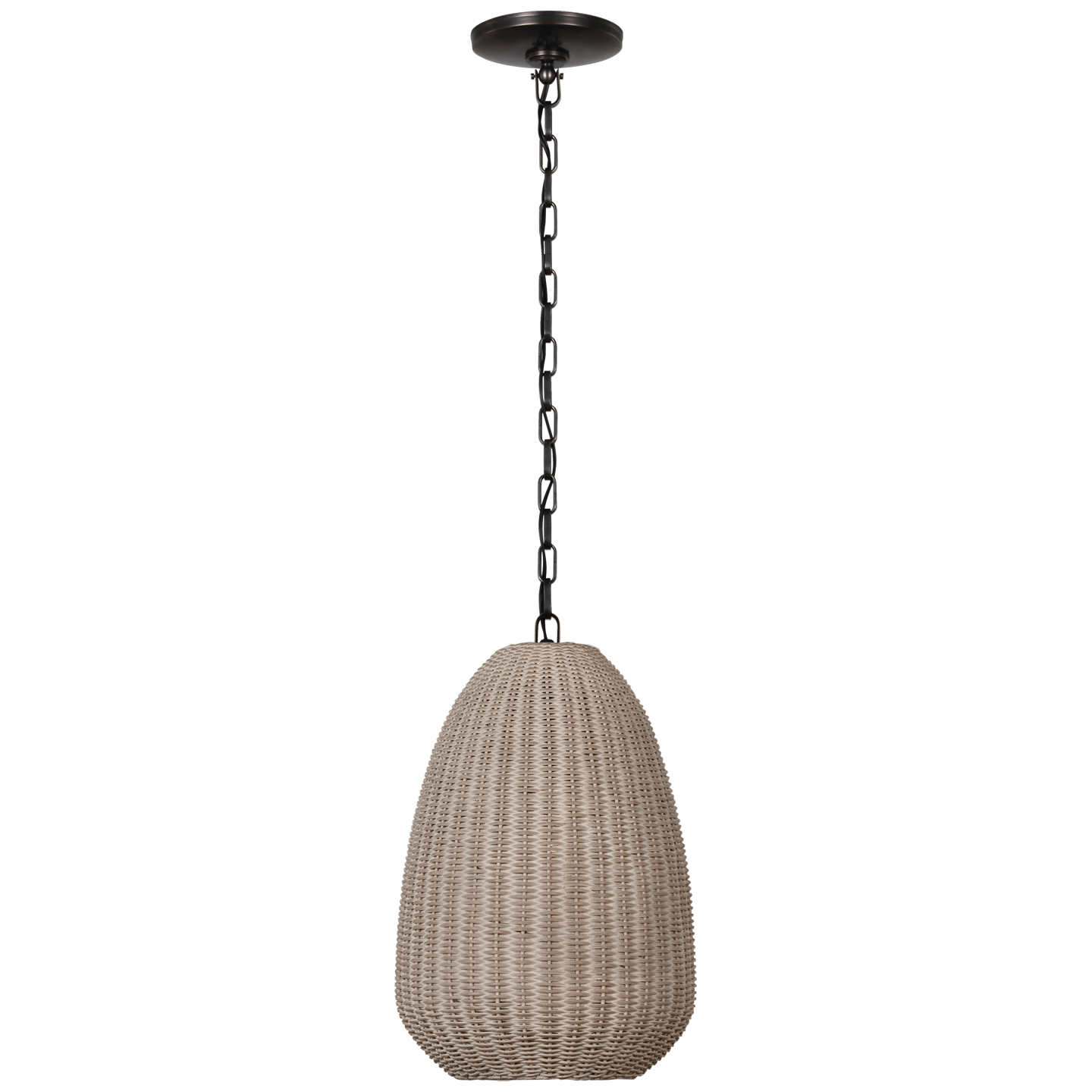 Kokomo 12" Pendant in Bronze with Ash Wicker Shade