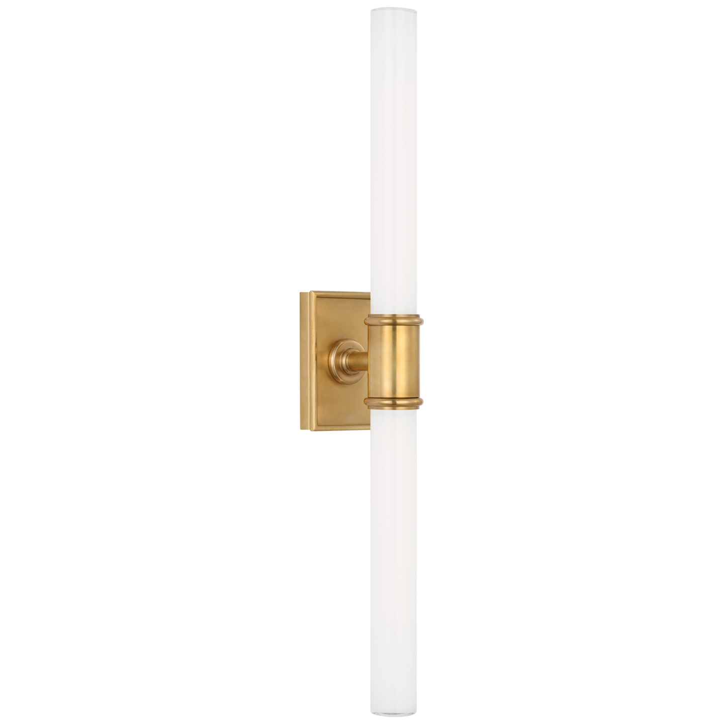 Owen 22" Double Bath Light in Antique-Burnished Brass with White Glass