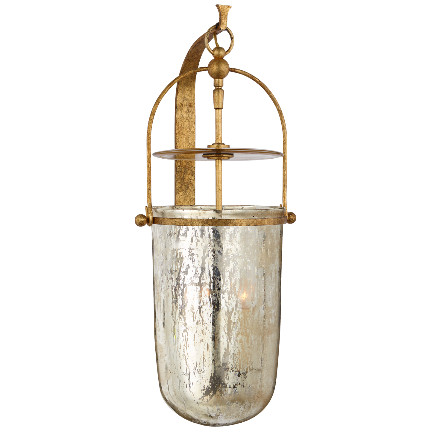 Lorford Medium Sconce in Gilded Iron with Antiqued Mercury Glass Open Box