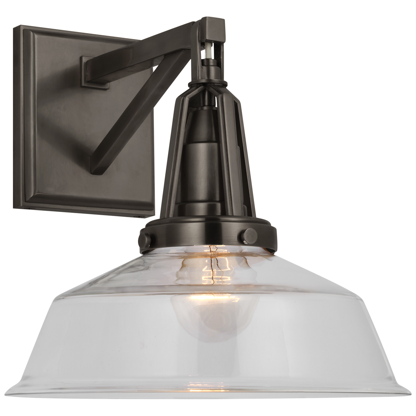 Layton 10" Sconce in Bronze with Clear Glass  Open Box