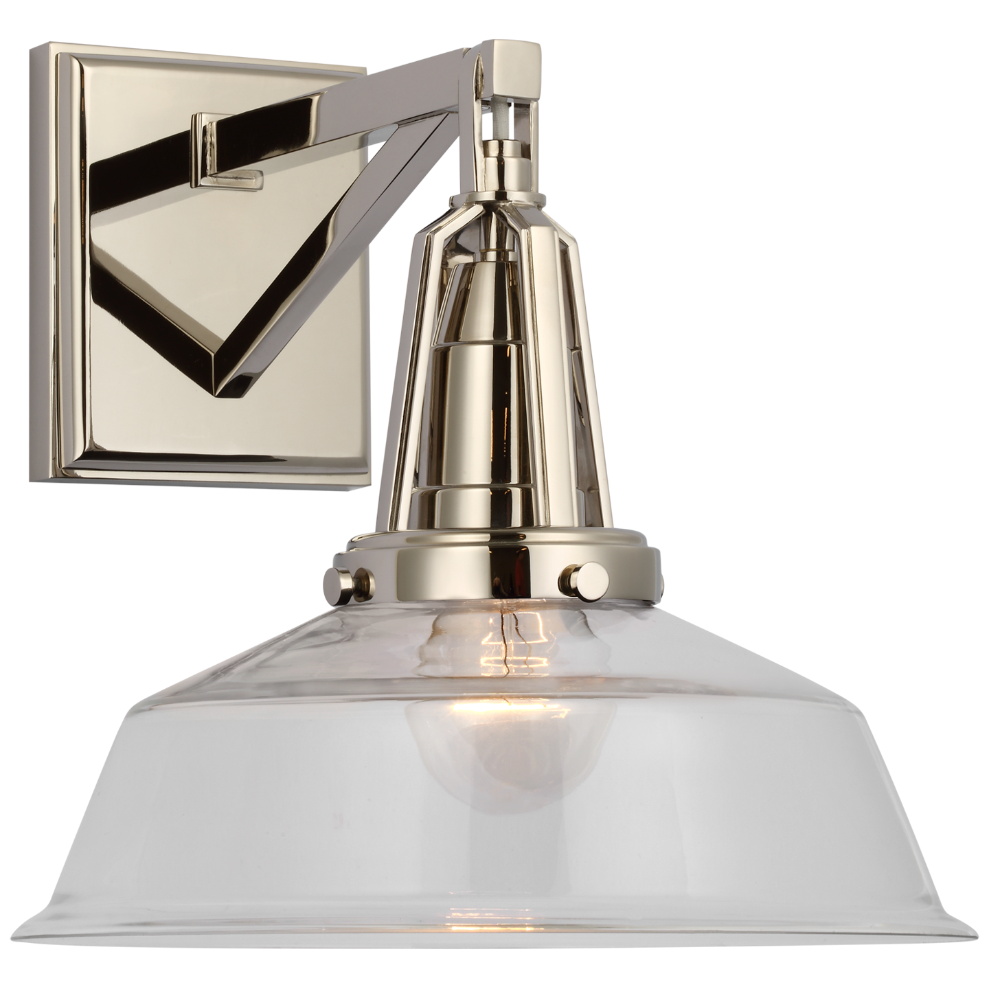 Layton 10" Sconce in Polished Nickel with Clear Glass  Open Box