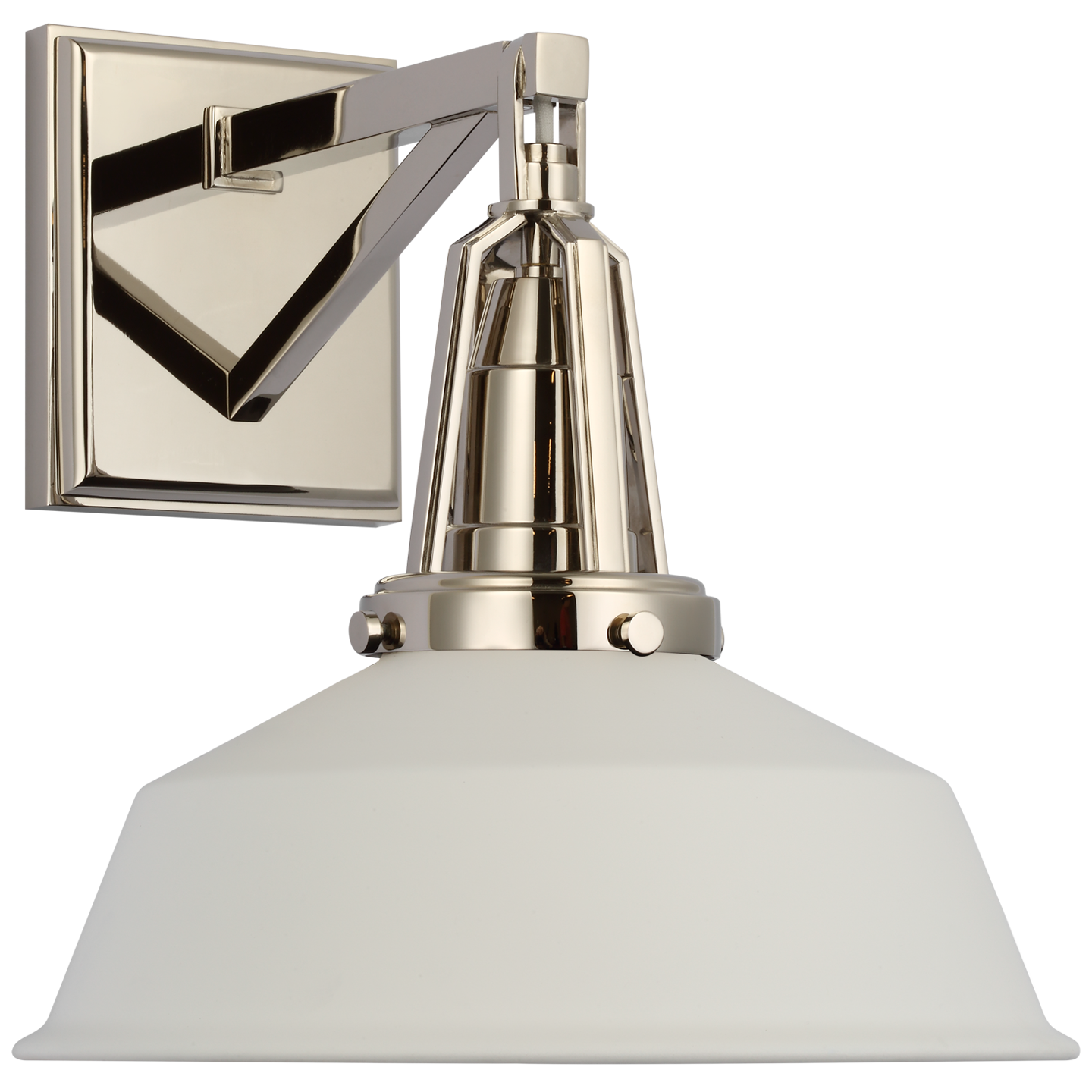 Layton 10" Sconce in Polished Nickel with Matte White Shade Open Box