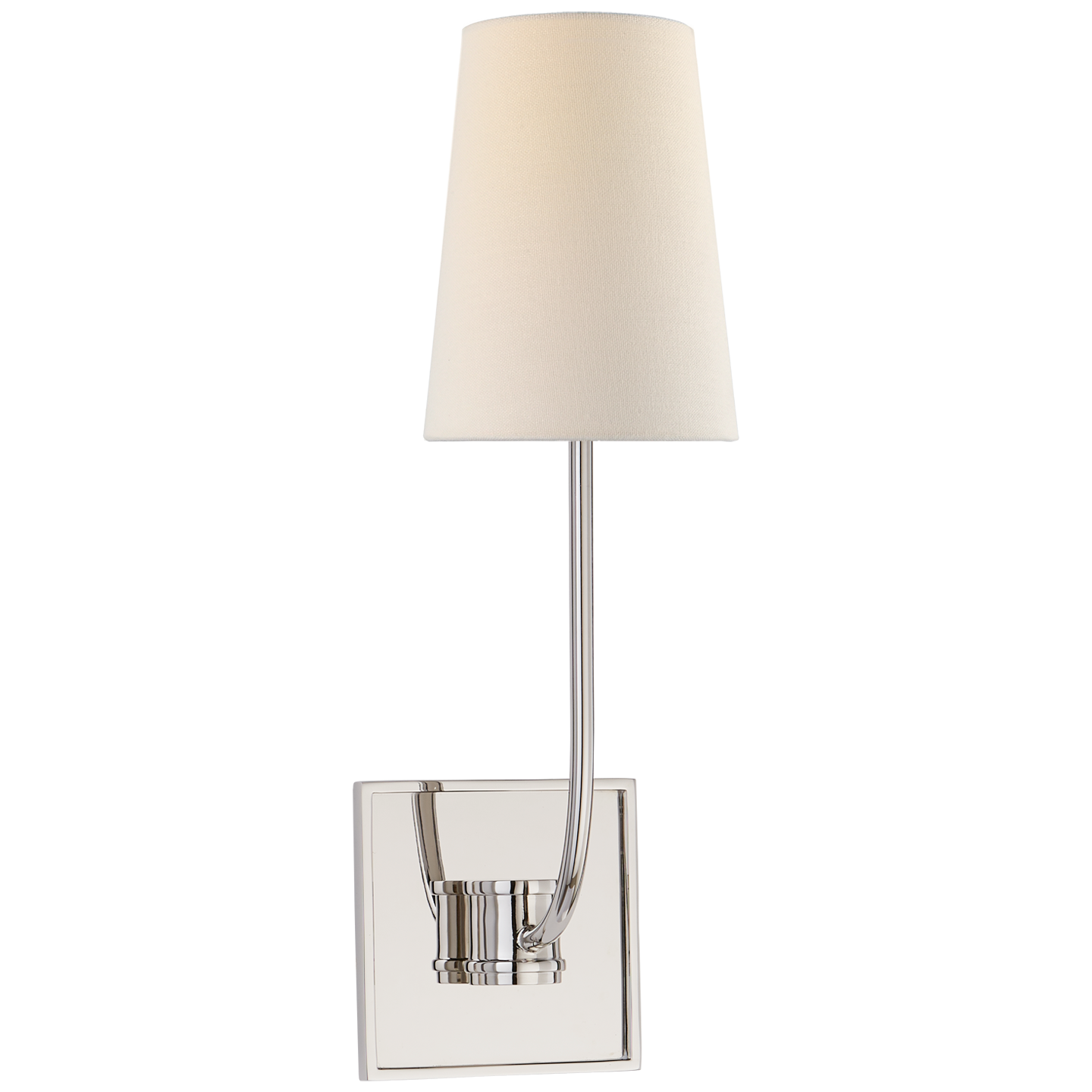 Venini Single Sconce in Polished Nickel with Linen Shade Open Box