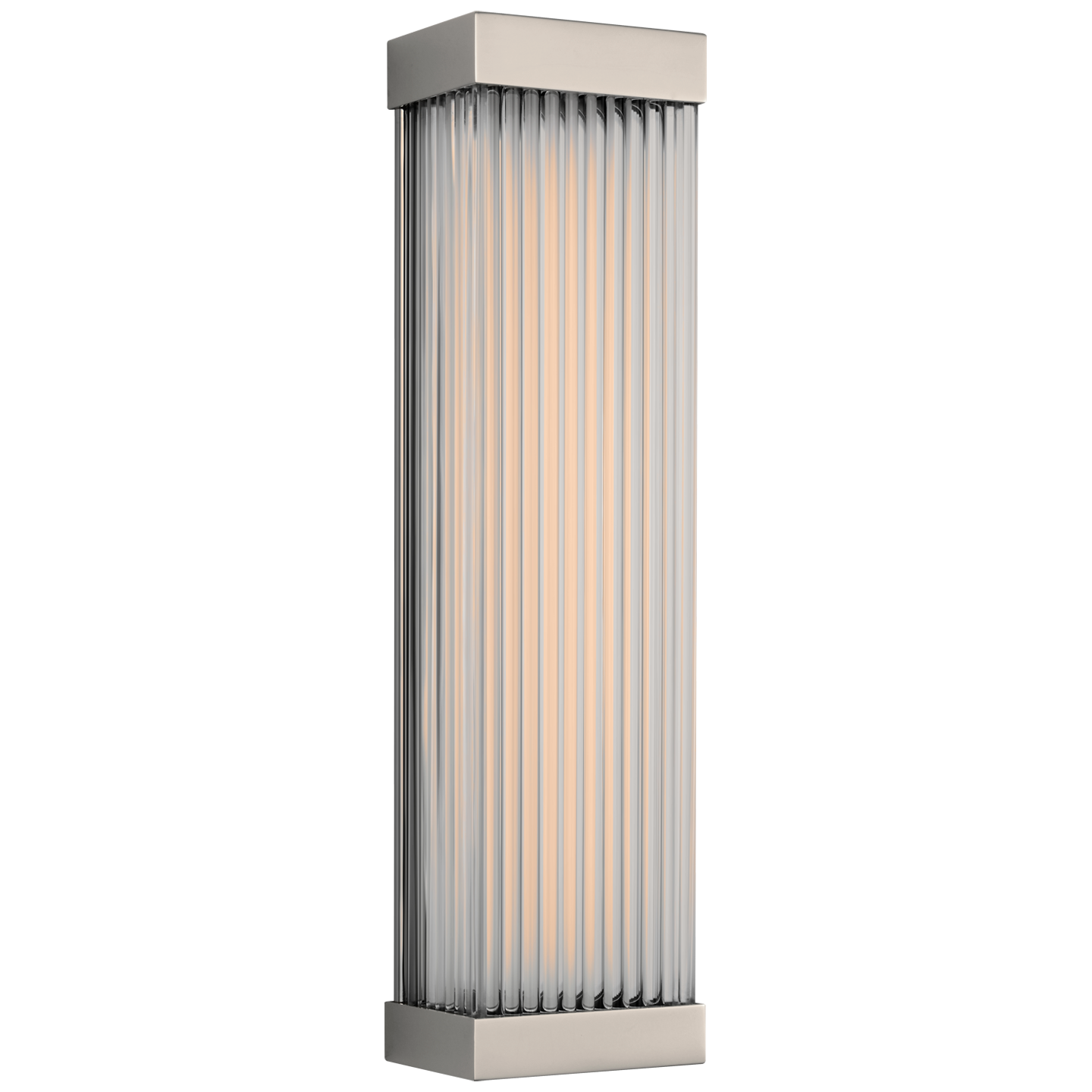 Vance 14" Sconce in Polished Nickel with Clear Glass Rods