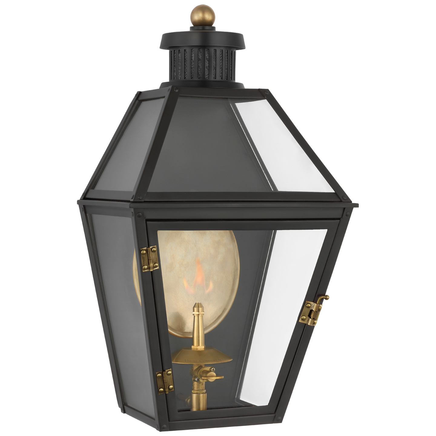 Stratford Small 3/4 Gas Wall Lantern in Matte Black with Clear Glass  Open Box