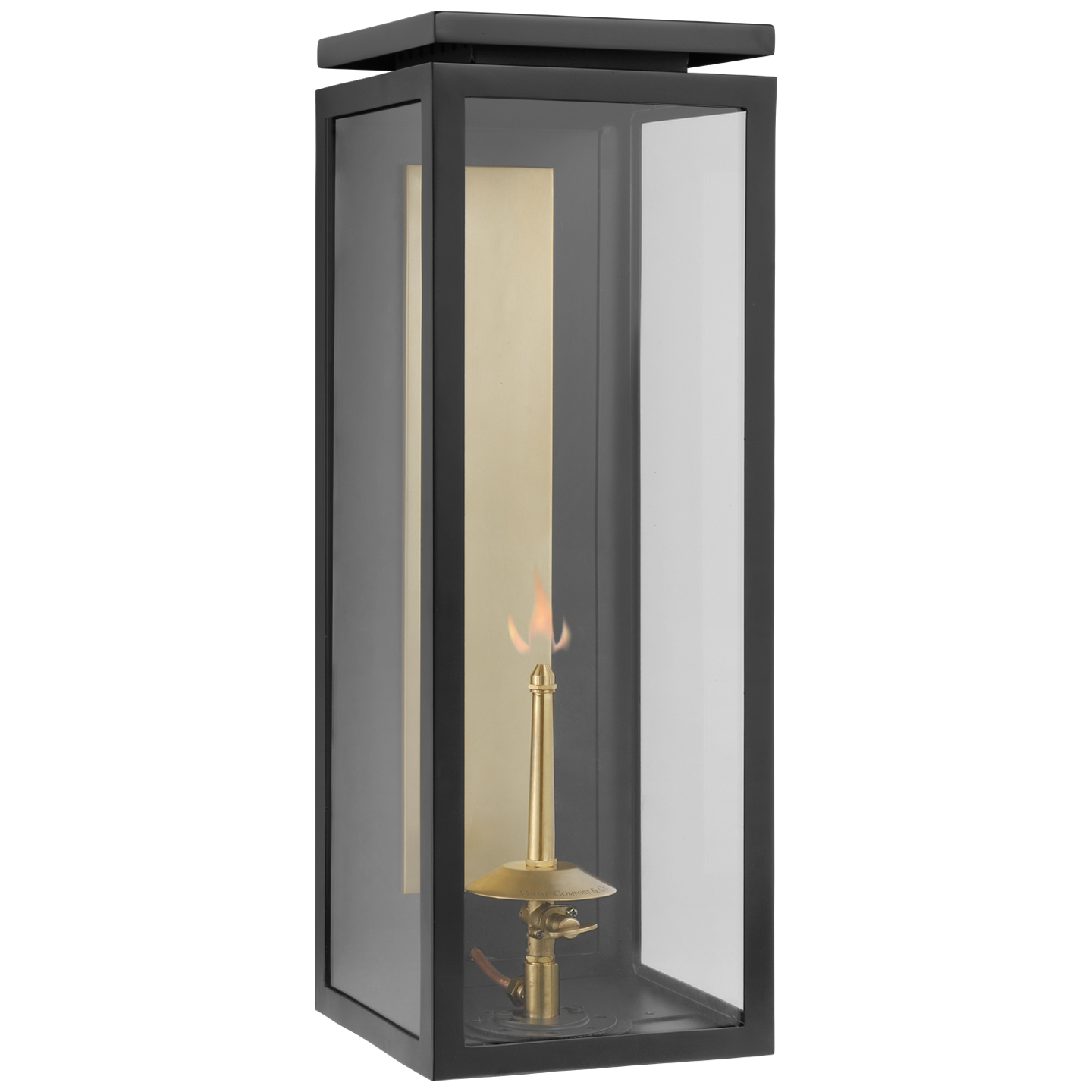 Fresno Large 3/4 Gas Wall Lantern in Matte Black with Clear Glass  Open Box