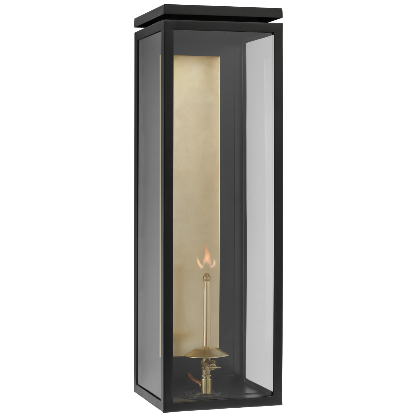 Fresno XL 3/4 Gas Wall Lantern in Matte Black with Clear Glass  Open Box