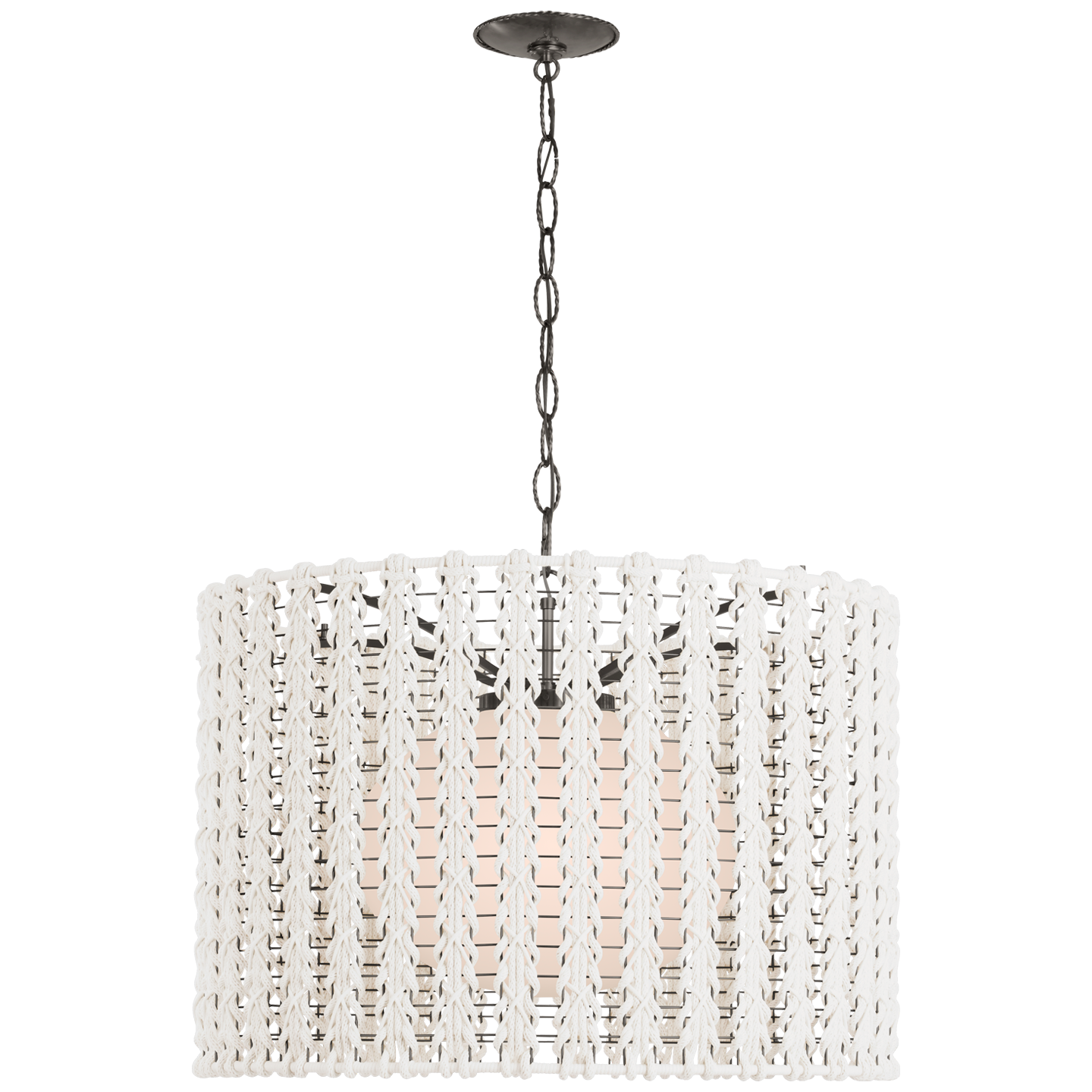 Catania 30" Hanging Shade in Bronze with Cream Braided Rope