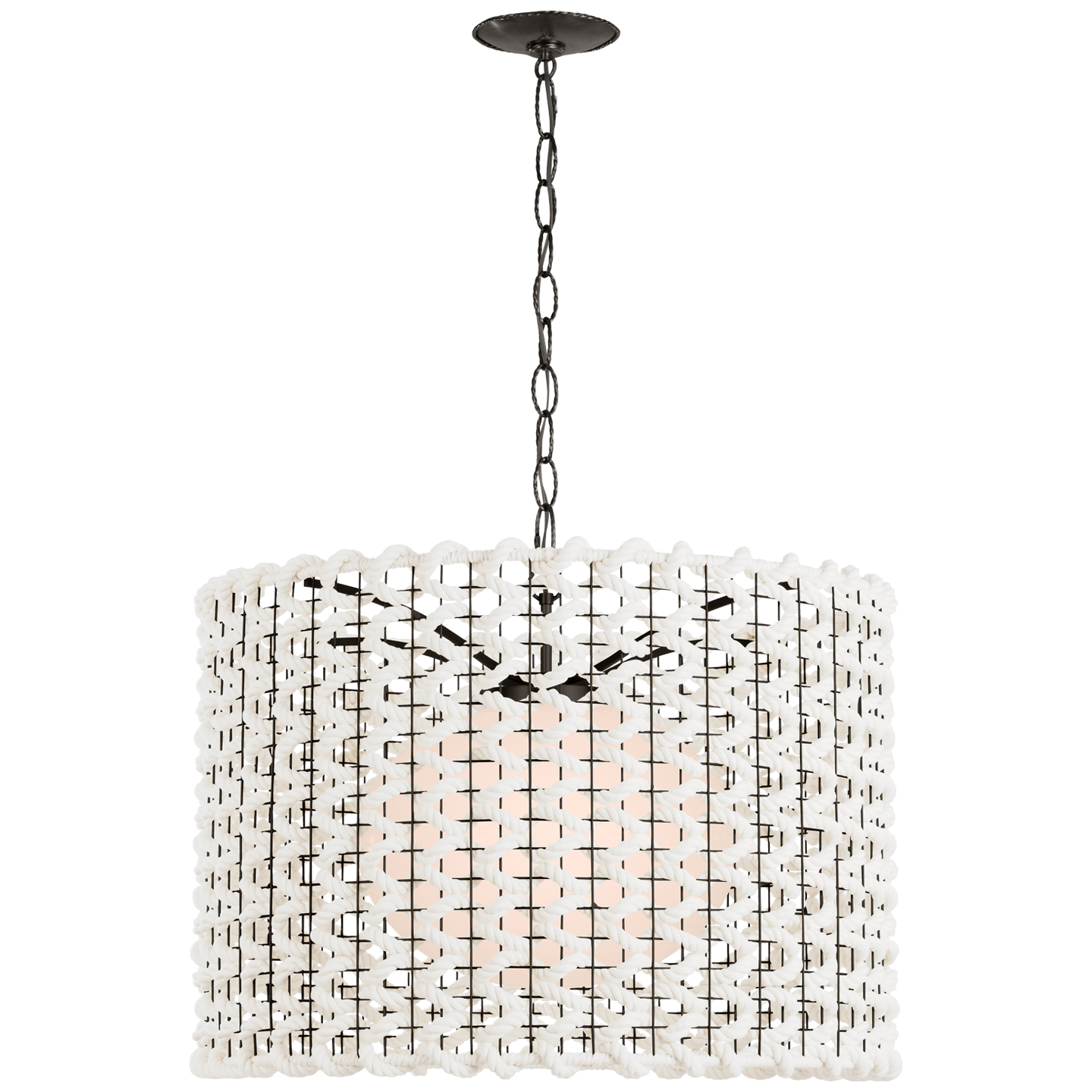 Catania 30" Hanging Shade in Bronze with Cream Woven Rope
