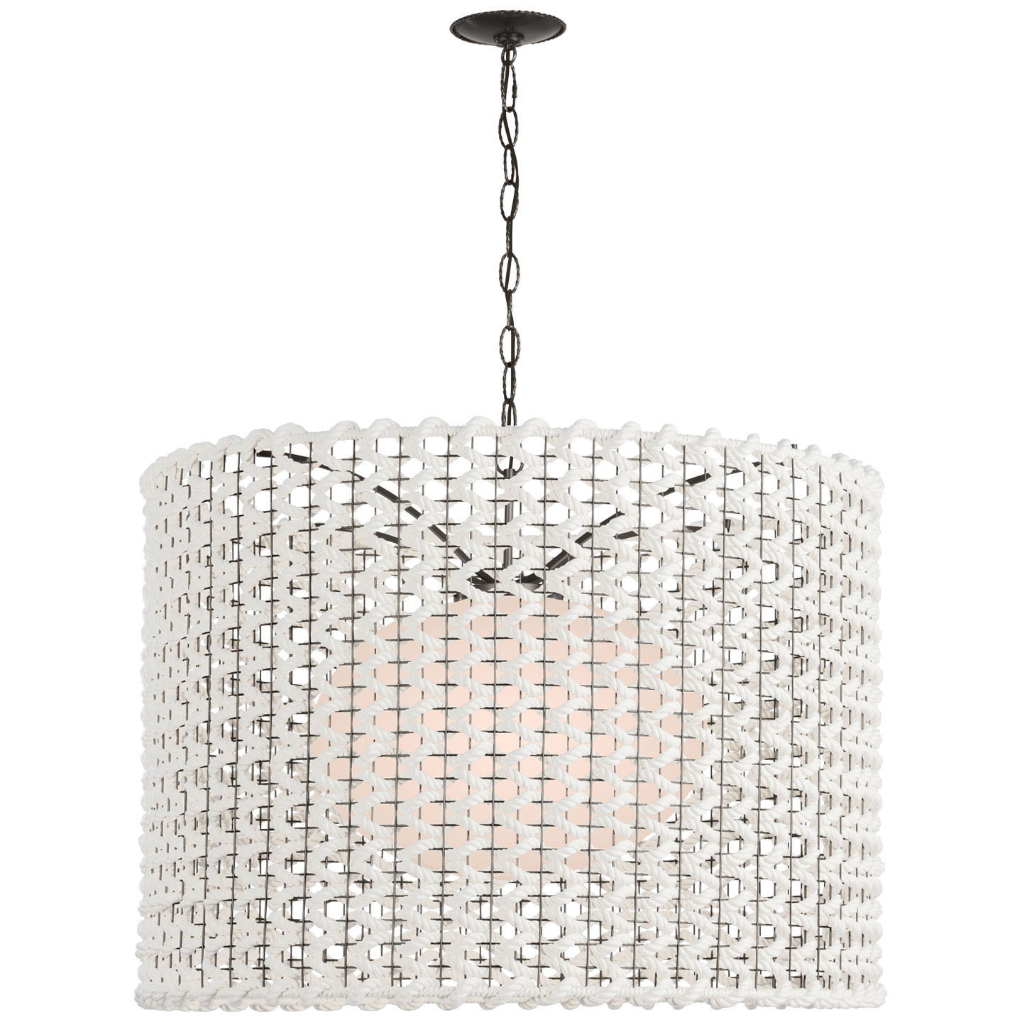 Catania 40" Hanging Shade in Bronze with Cream Woven Rope