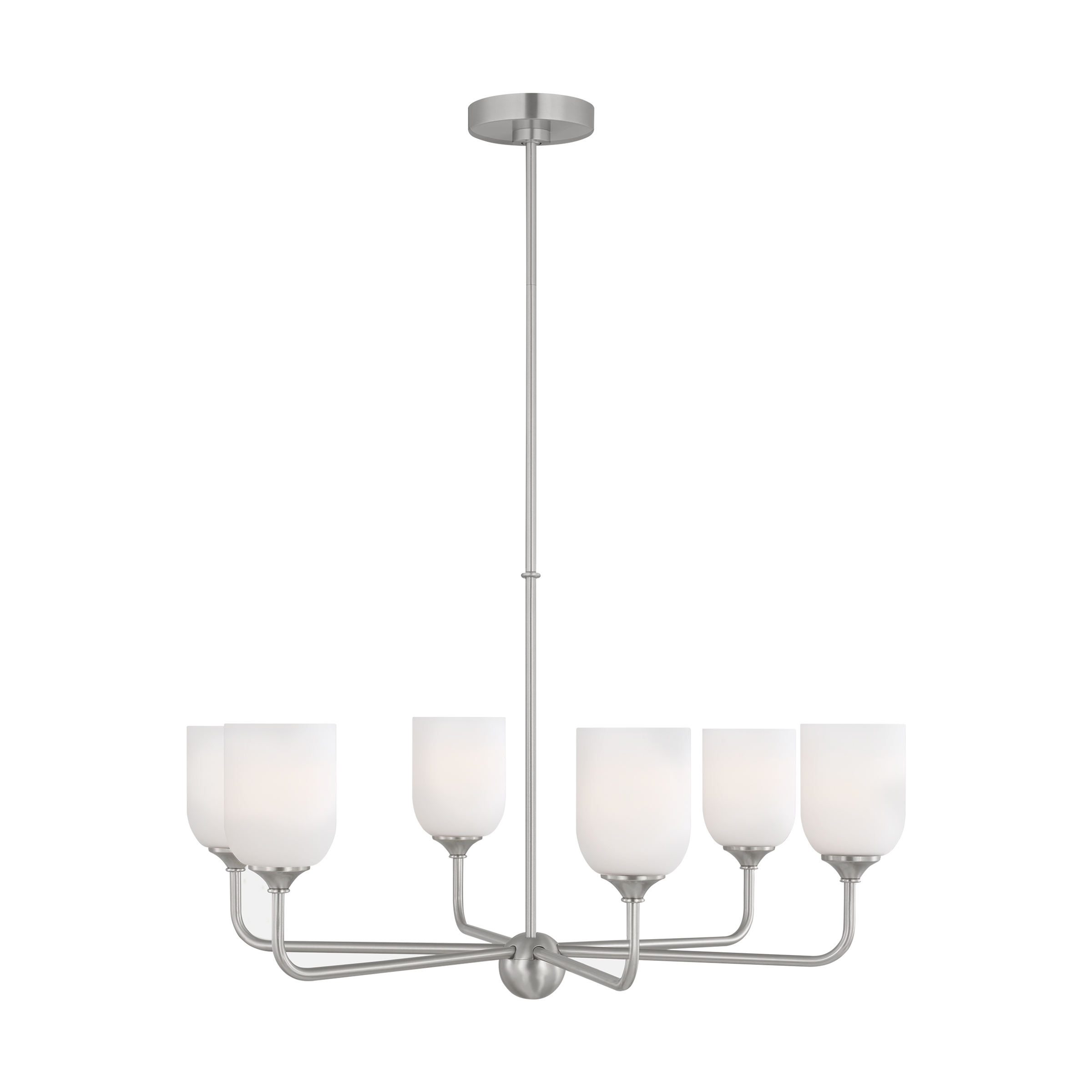 Emile Large Chandelier Brushed Steel