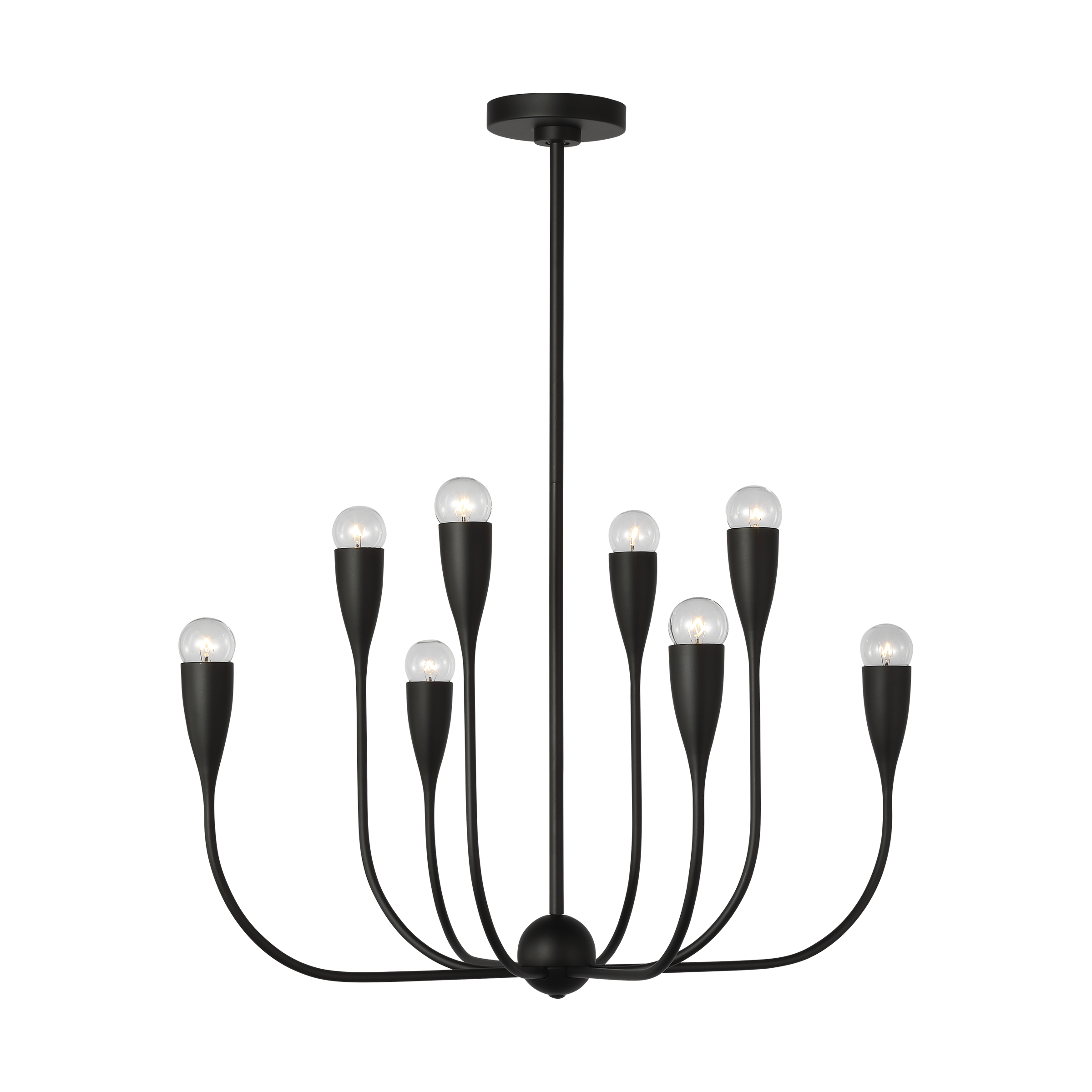 Maya Eight Light Chandelier Midnight Black