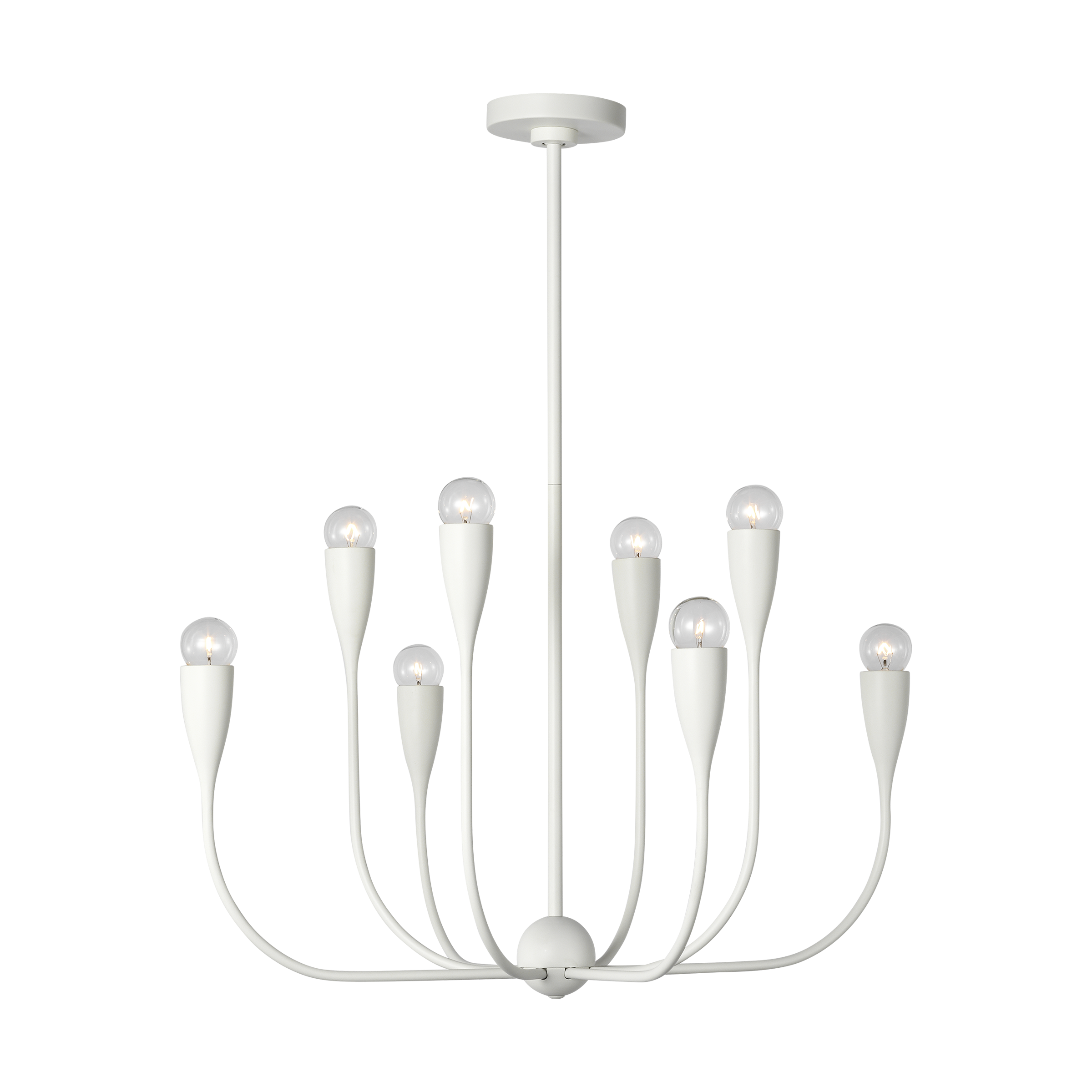 Maya Eight Light Chandelier Matte White