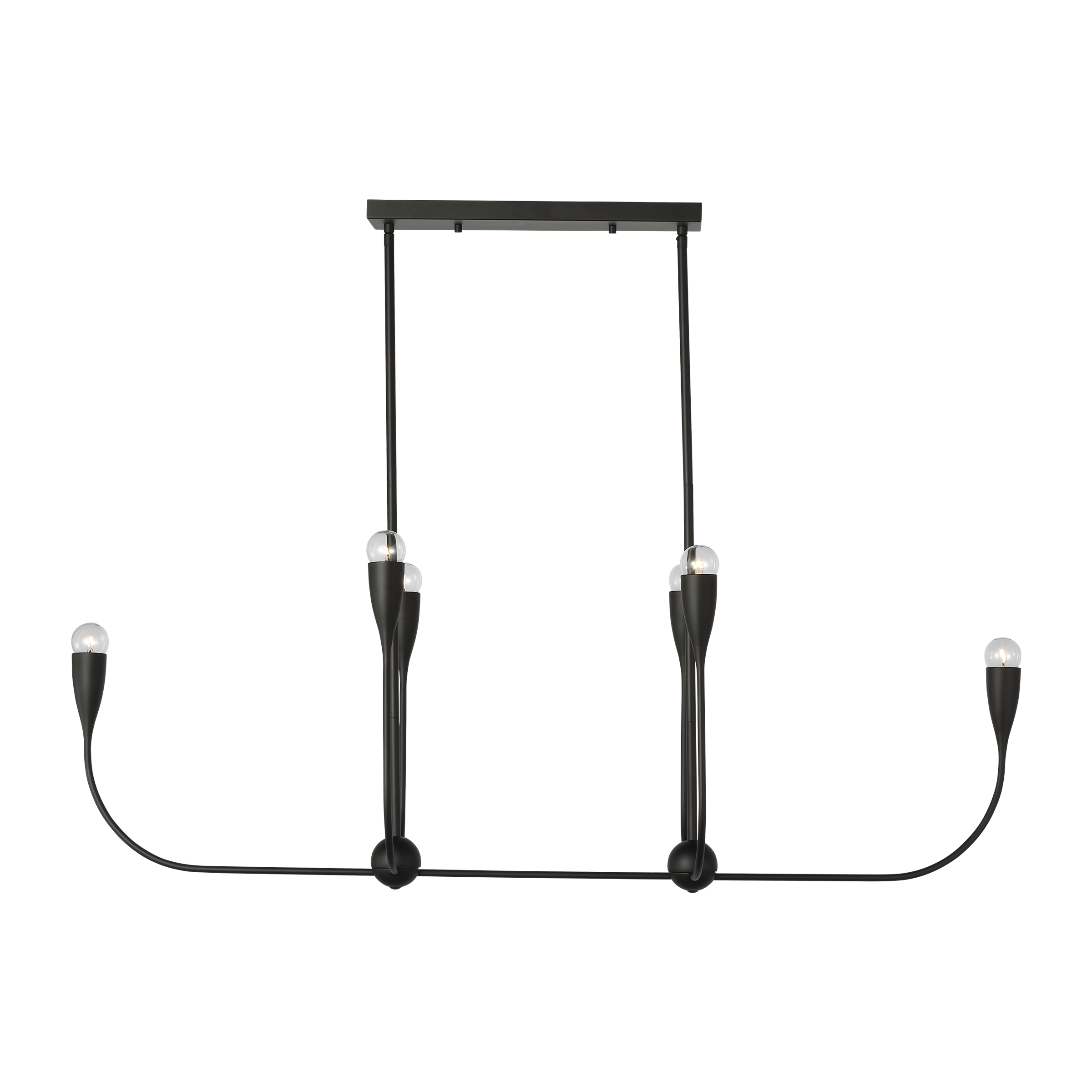 Maya Six Light Linear Chandelier Midnight Black