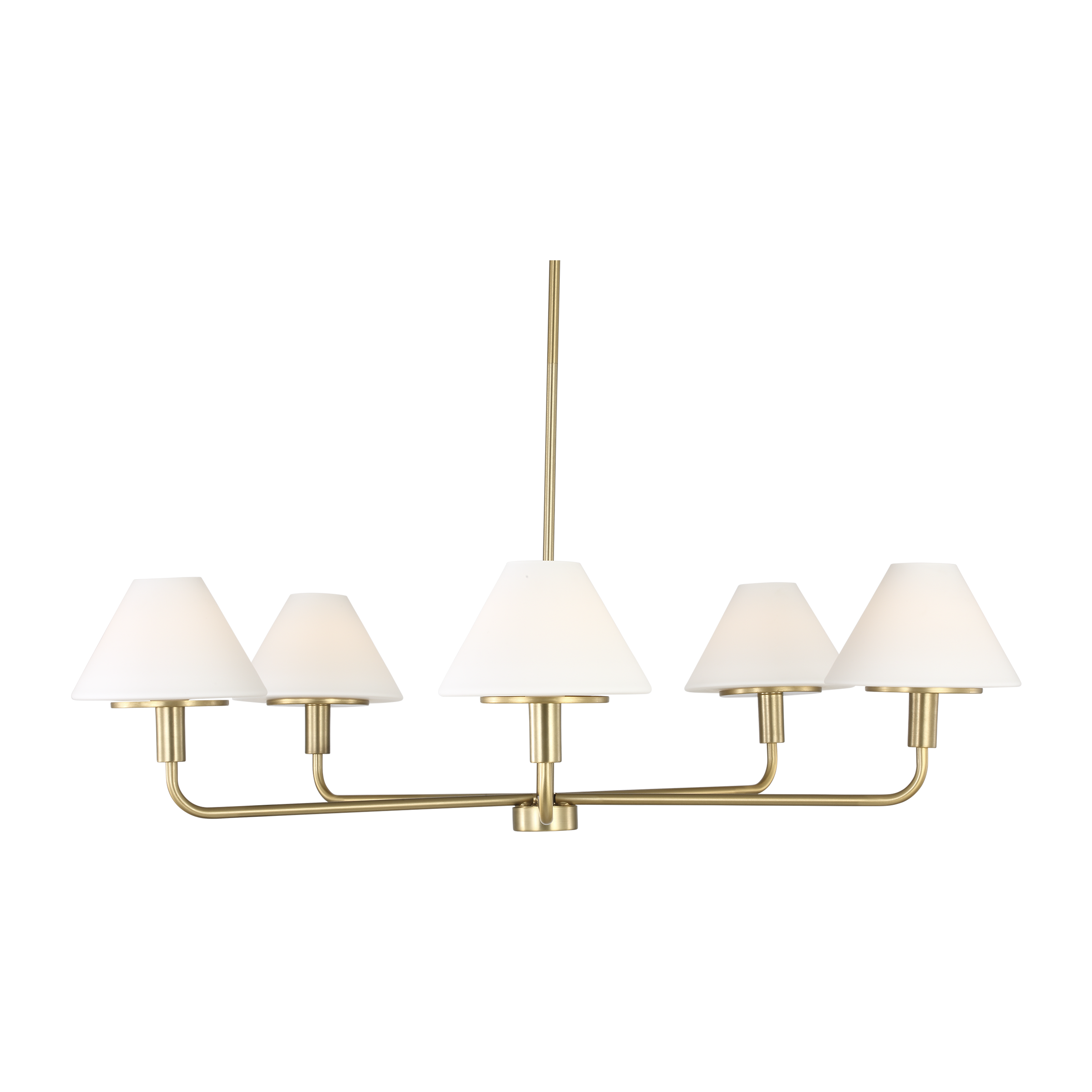 Mendota Five Light Chandelier Satin Brass