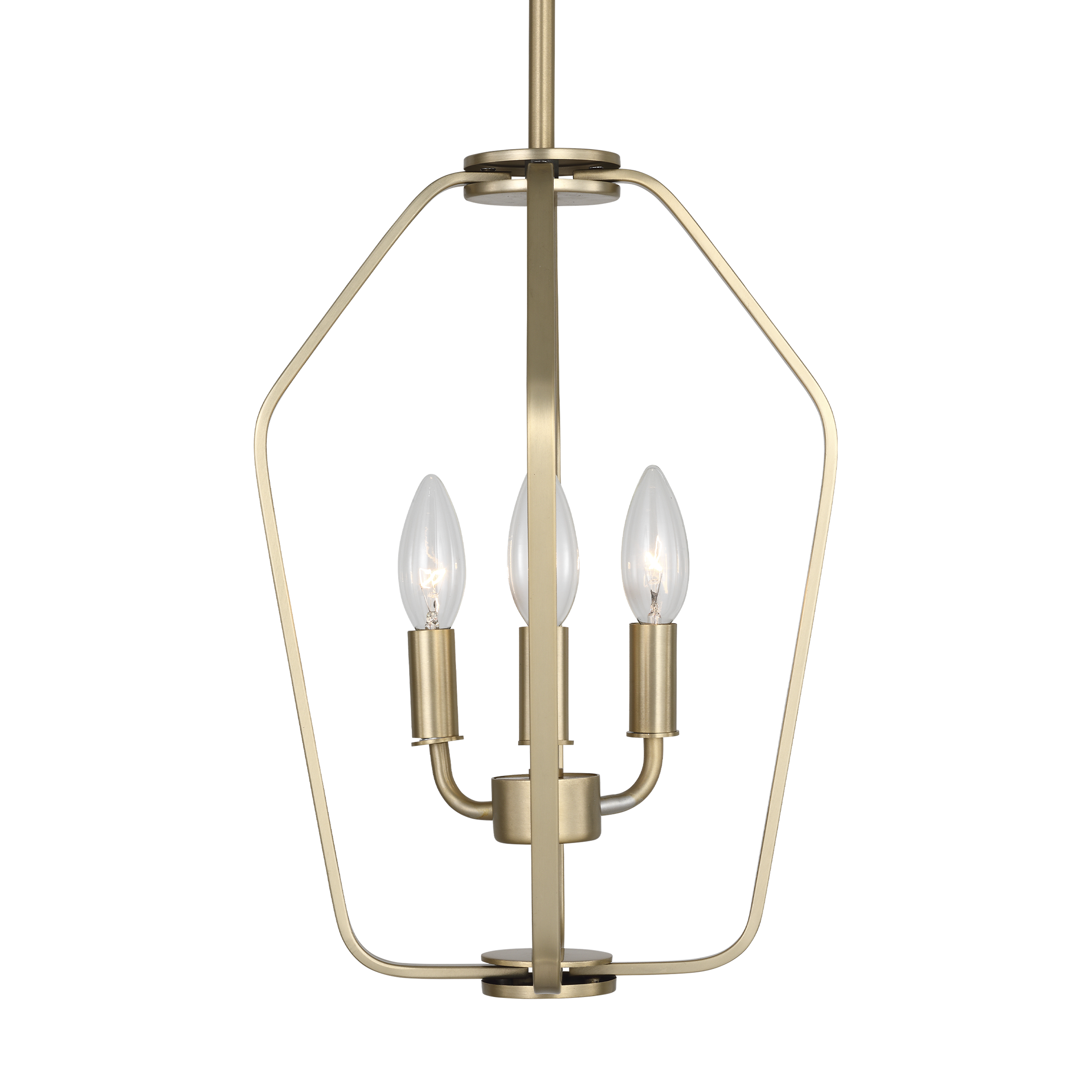 Kennan Three Light Chandelier Satin Brass
