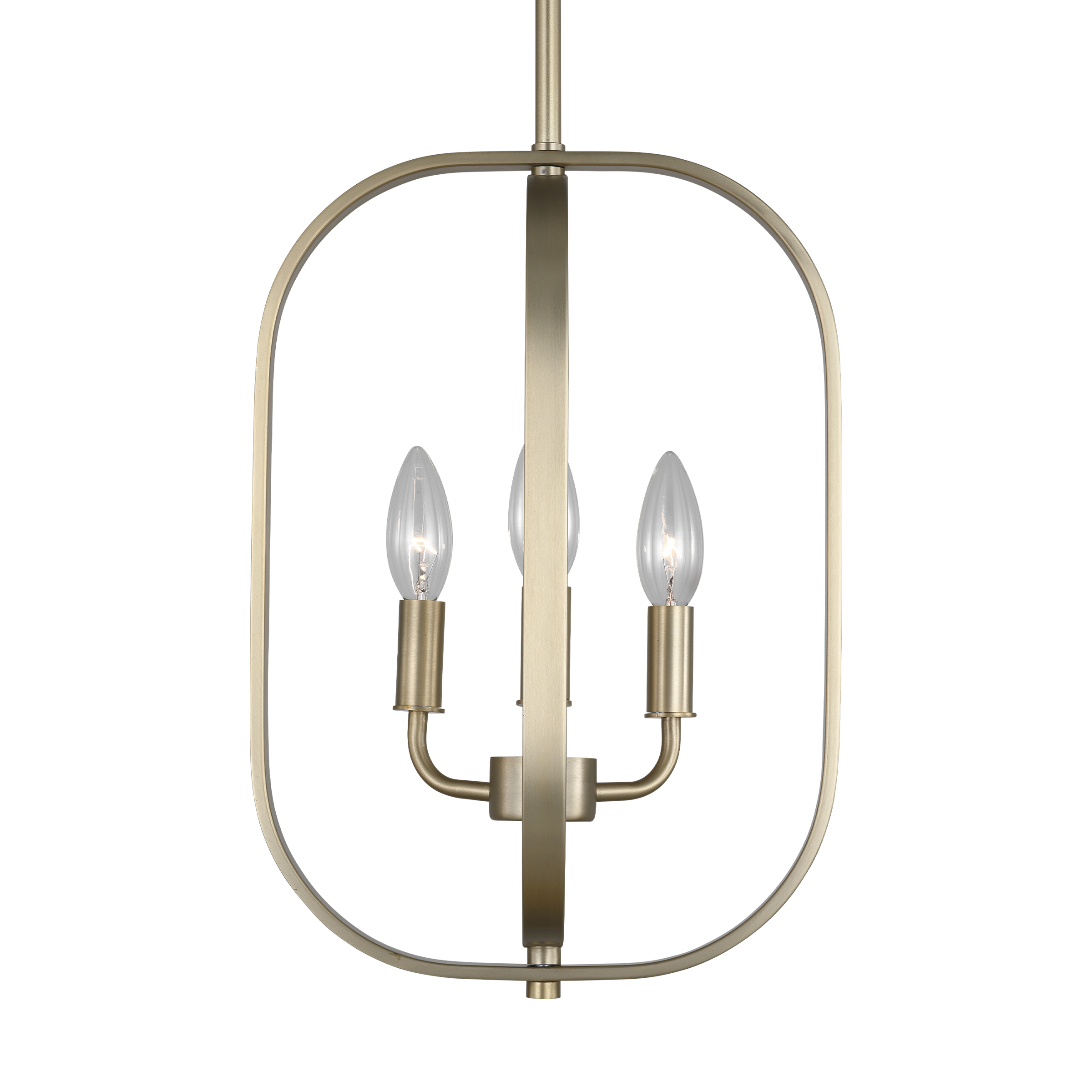 Loretto Three Light Chandelier Satin Brass