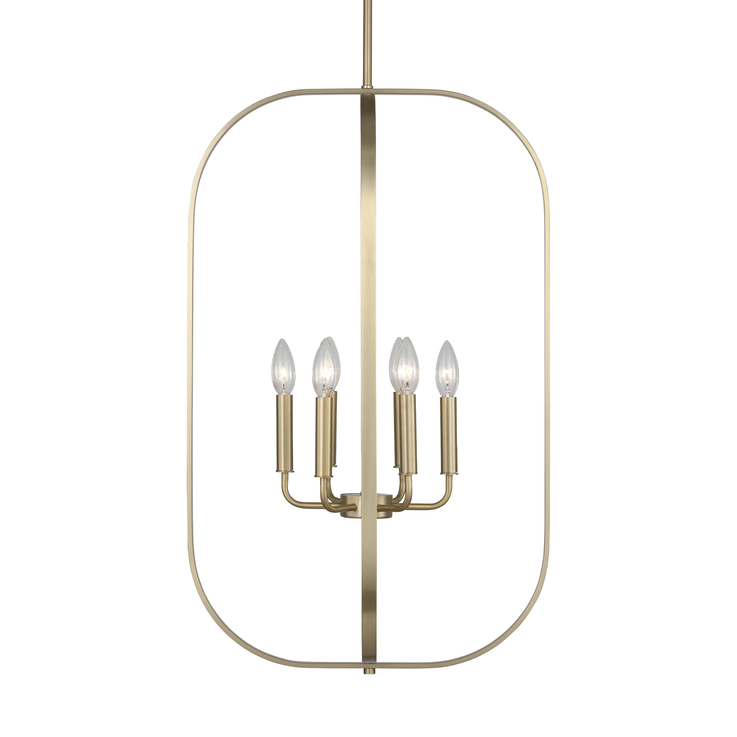 Loretto Six Light Chandelier Satin Brass