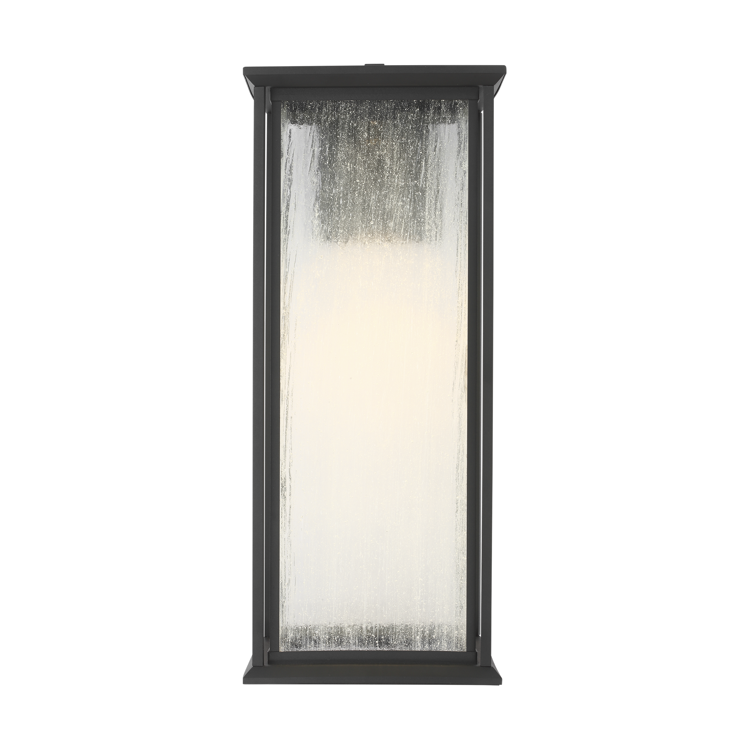 Audley Extra Large LED Lantern Textured Black Distressed Sedded Glass Bulbs Inc