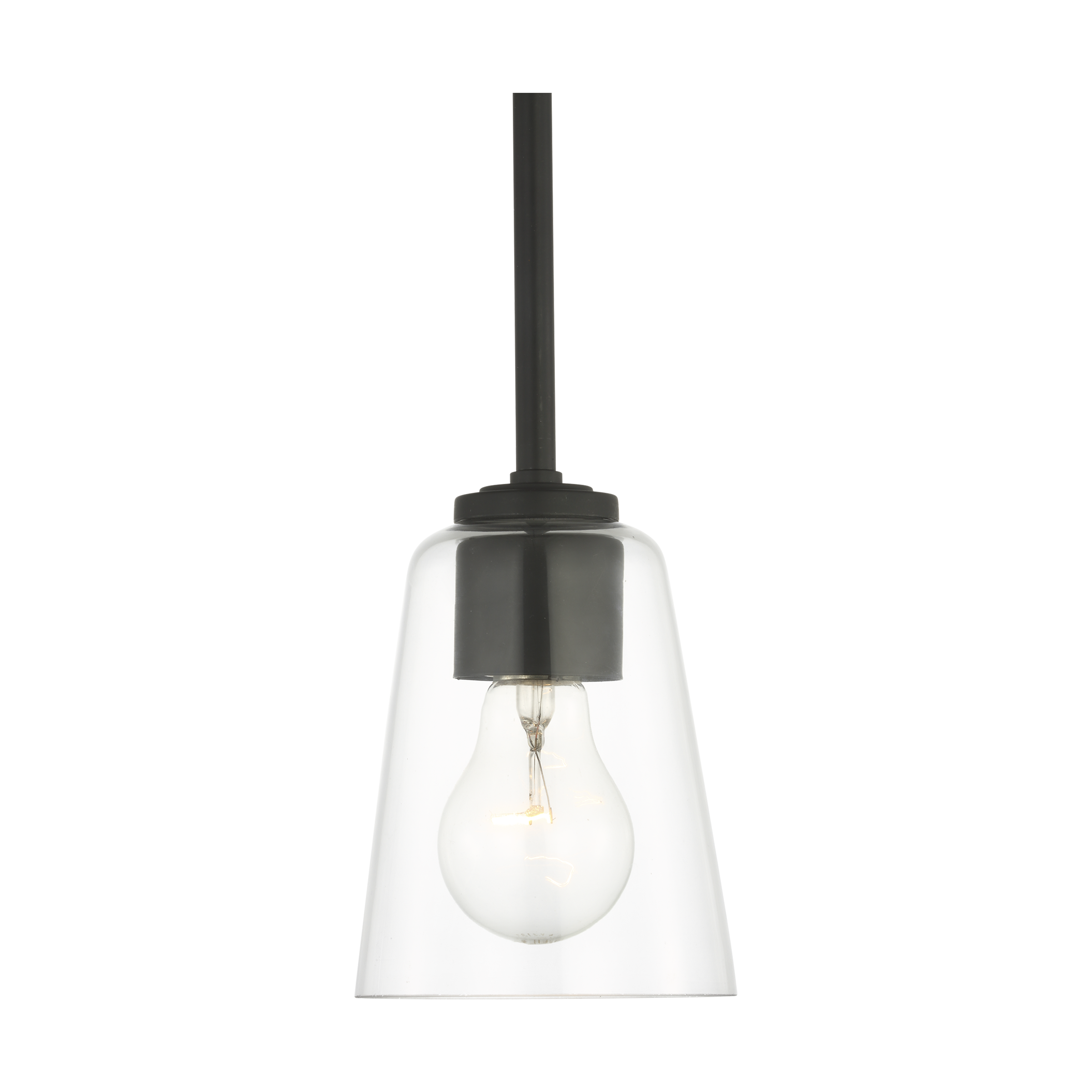 Miles One Light Mini-Pendant in Midnight Black with Clear Glass Bulb(s) Not Included