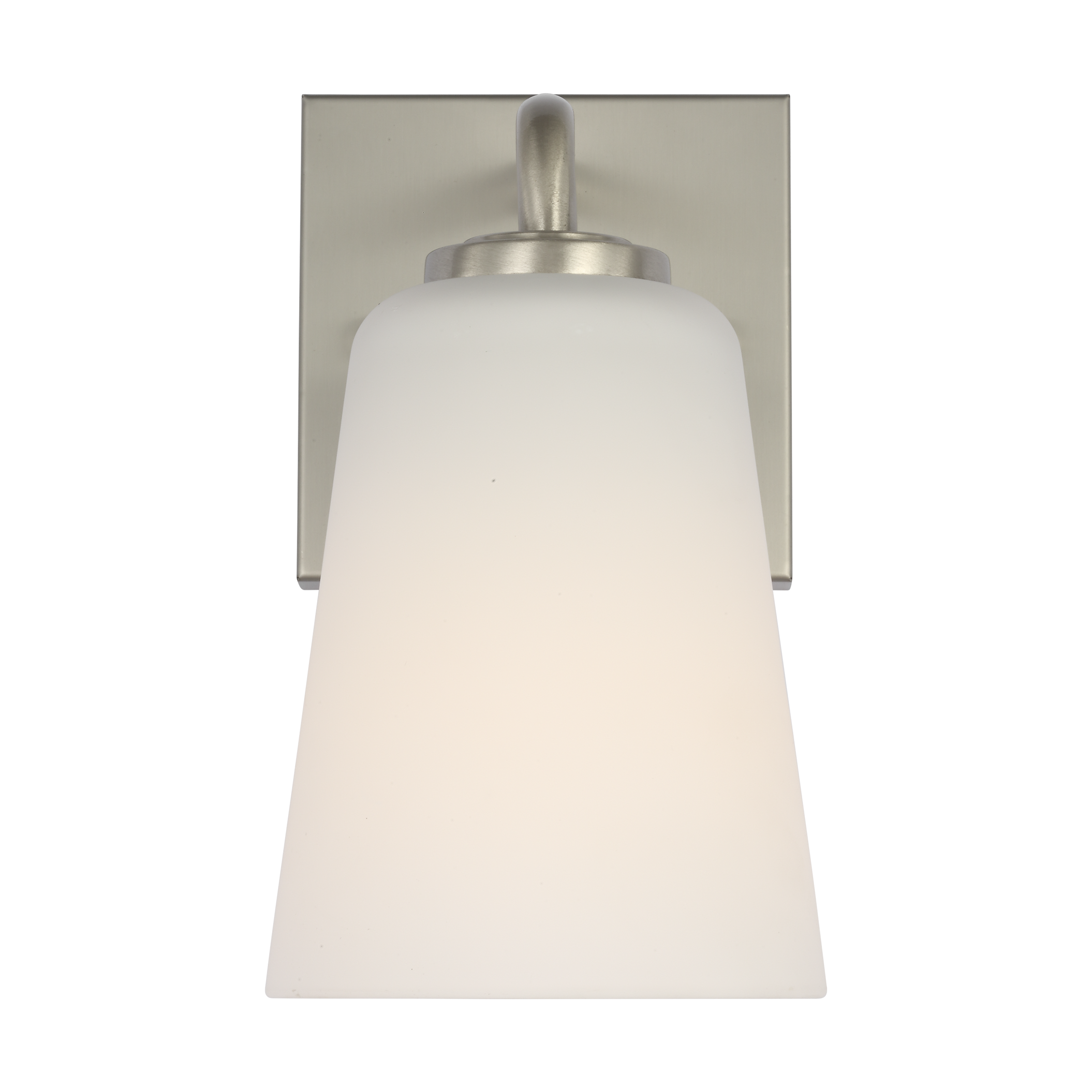 Miles Small Vanity in Brushed Nickel with Etched Glass / White Inside Bulb(s) Not Included