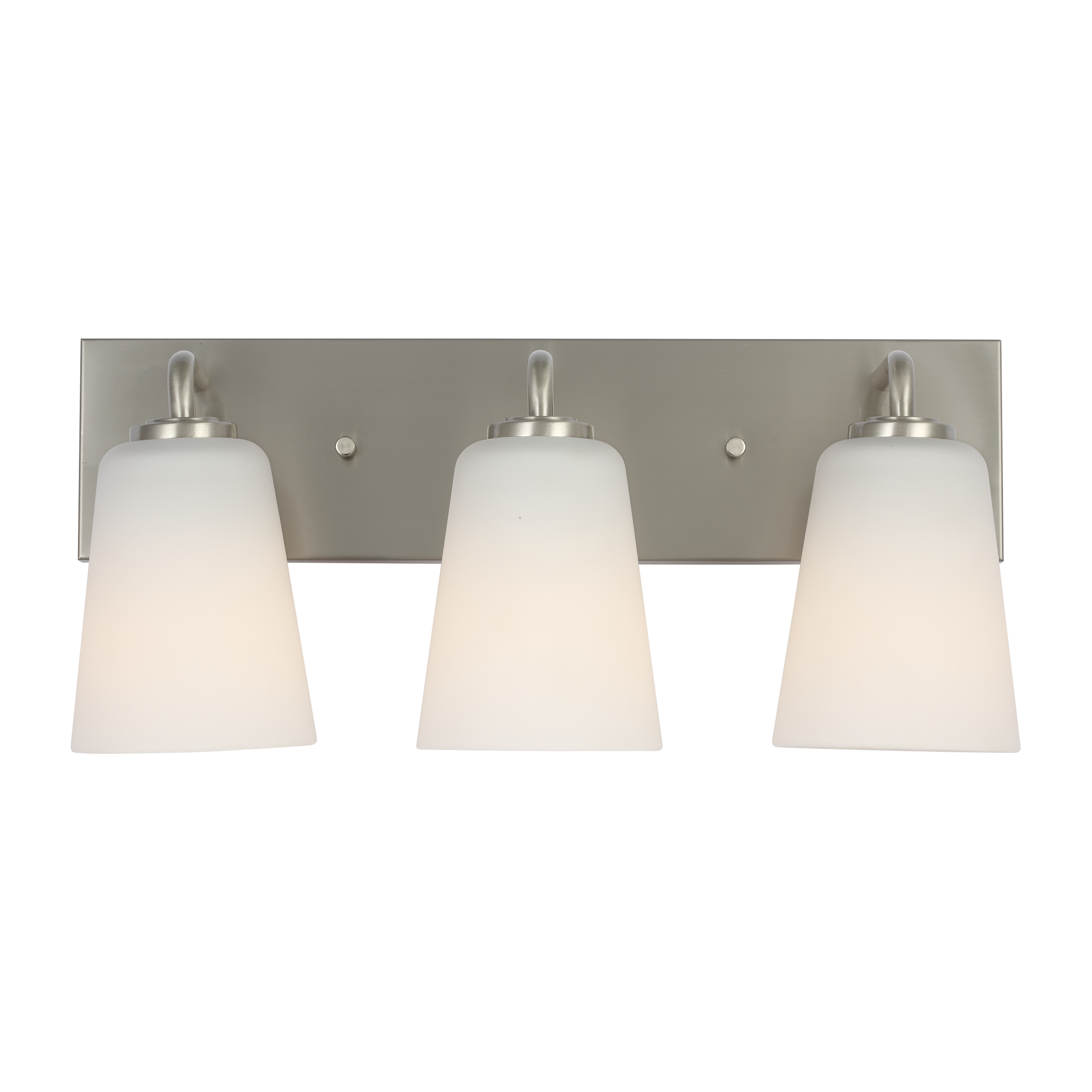 Miles Large Bath Sconce in Brushed Nickel with Etched Glass / White Inside Bulb(s) Not Included