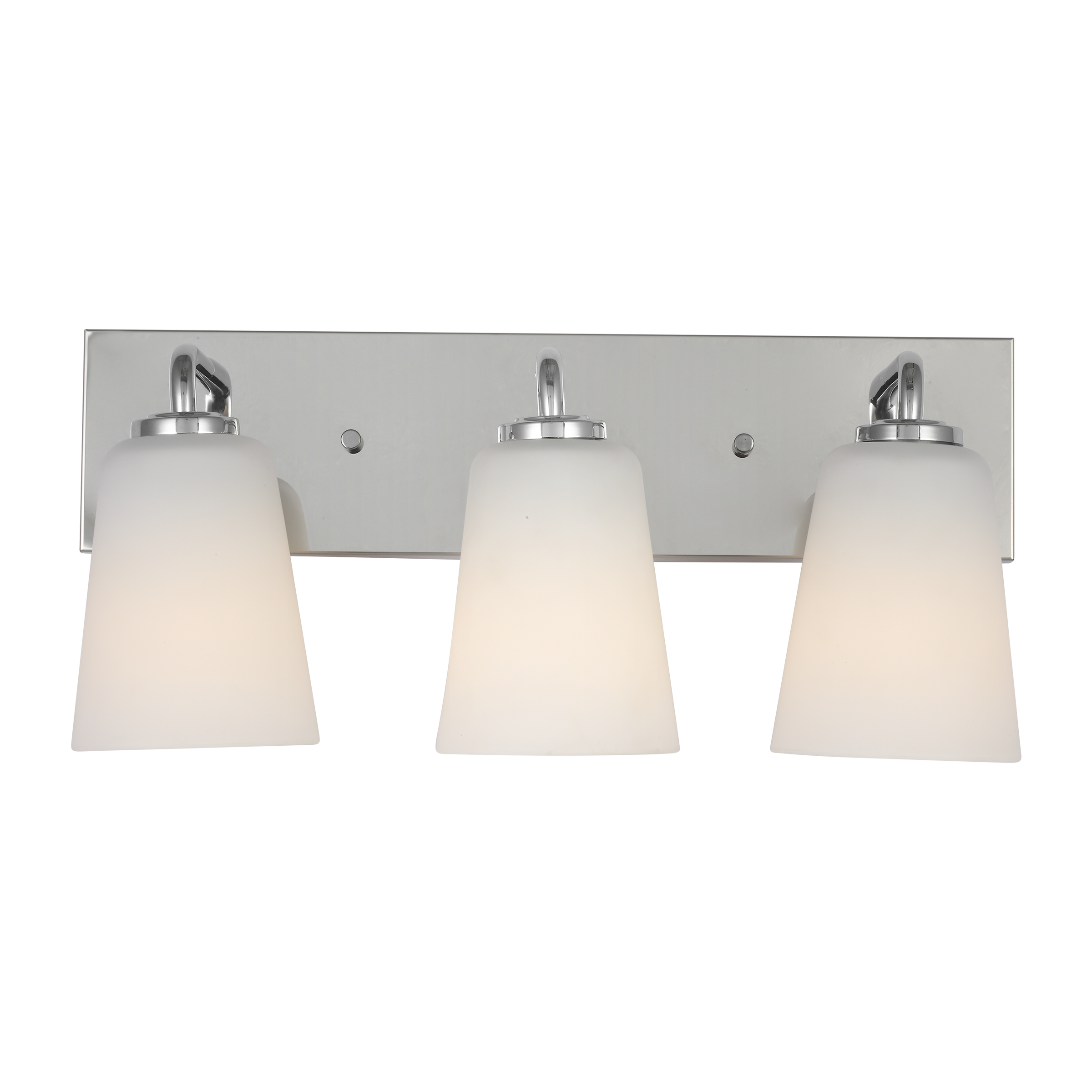 Miles Large Bath Sconce in Chrome with Etched Glass / White Inside Bulb(s) Not Included