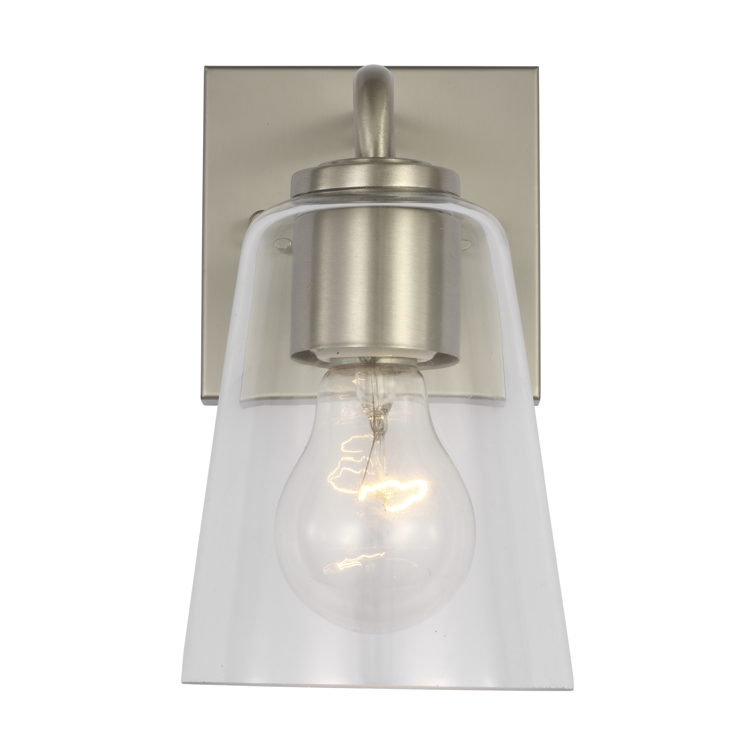 Miles Small Vanity in Brushed Nickel with Clear Glass Bulb(s) Not Included