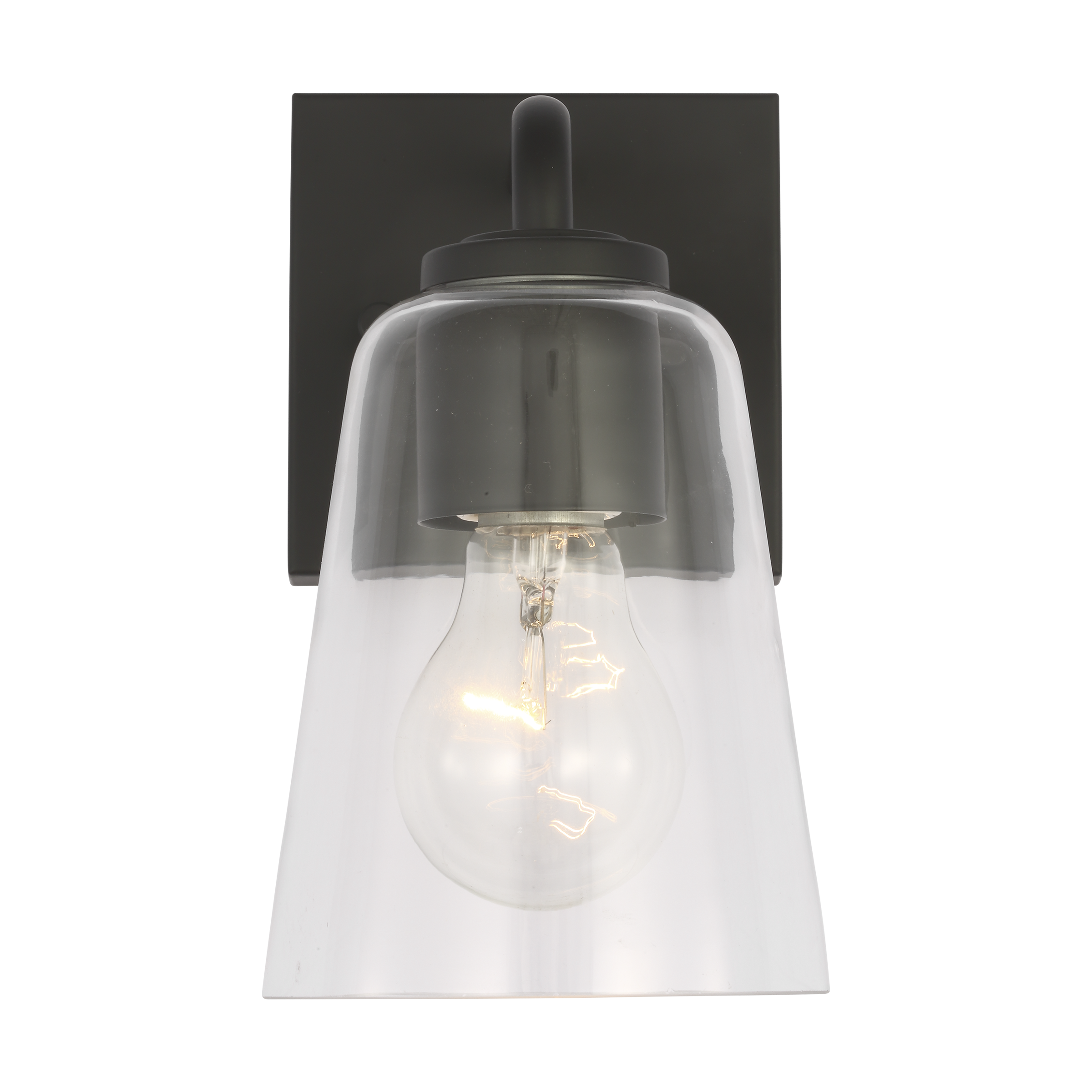 Miles Small Vanity in Midnight Black with Clear Glass Bulb(s) Not Included