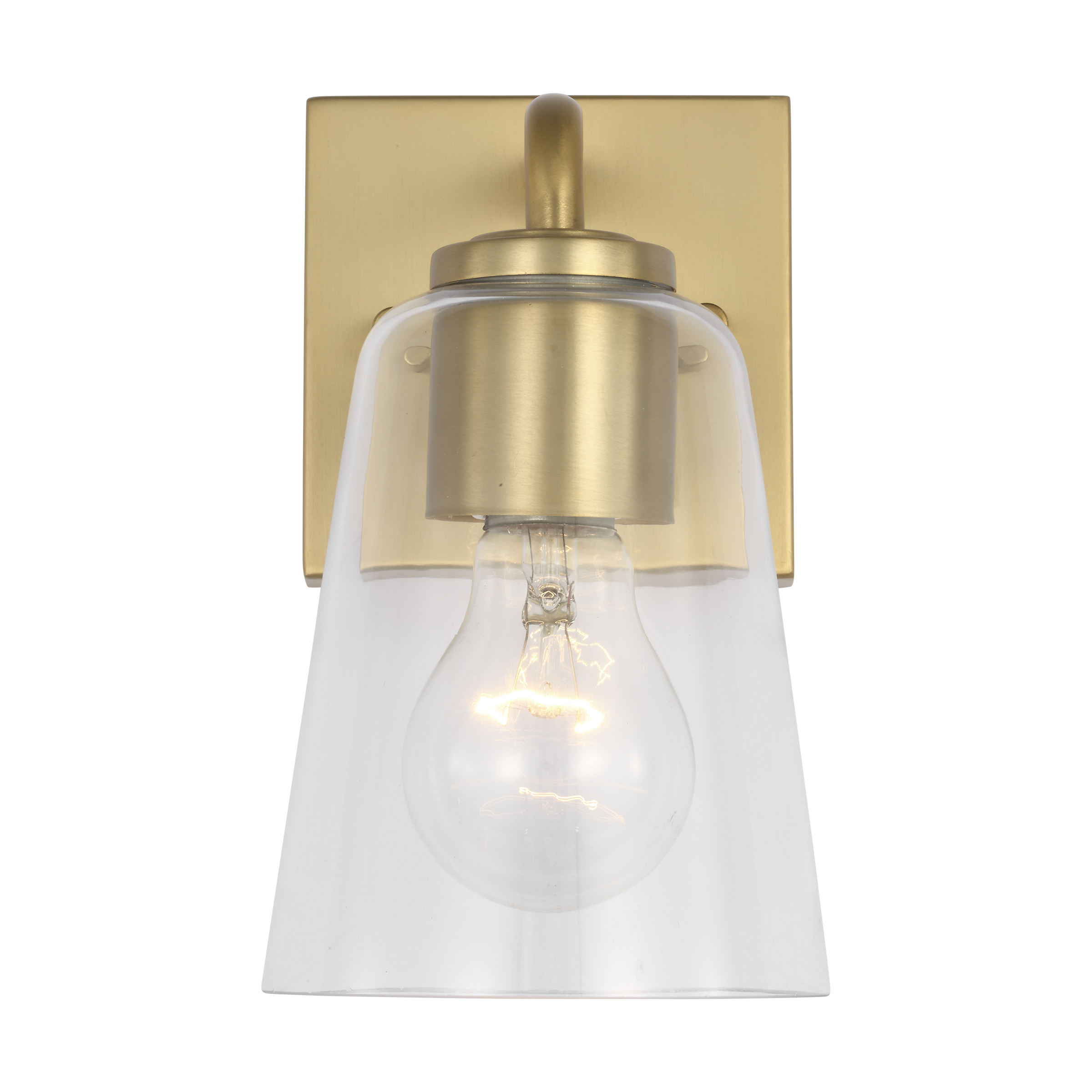 Miles Small Vanity in Satin Brass with Clear Glass Bulb(s) Not Included