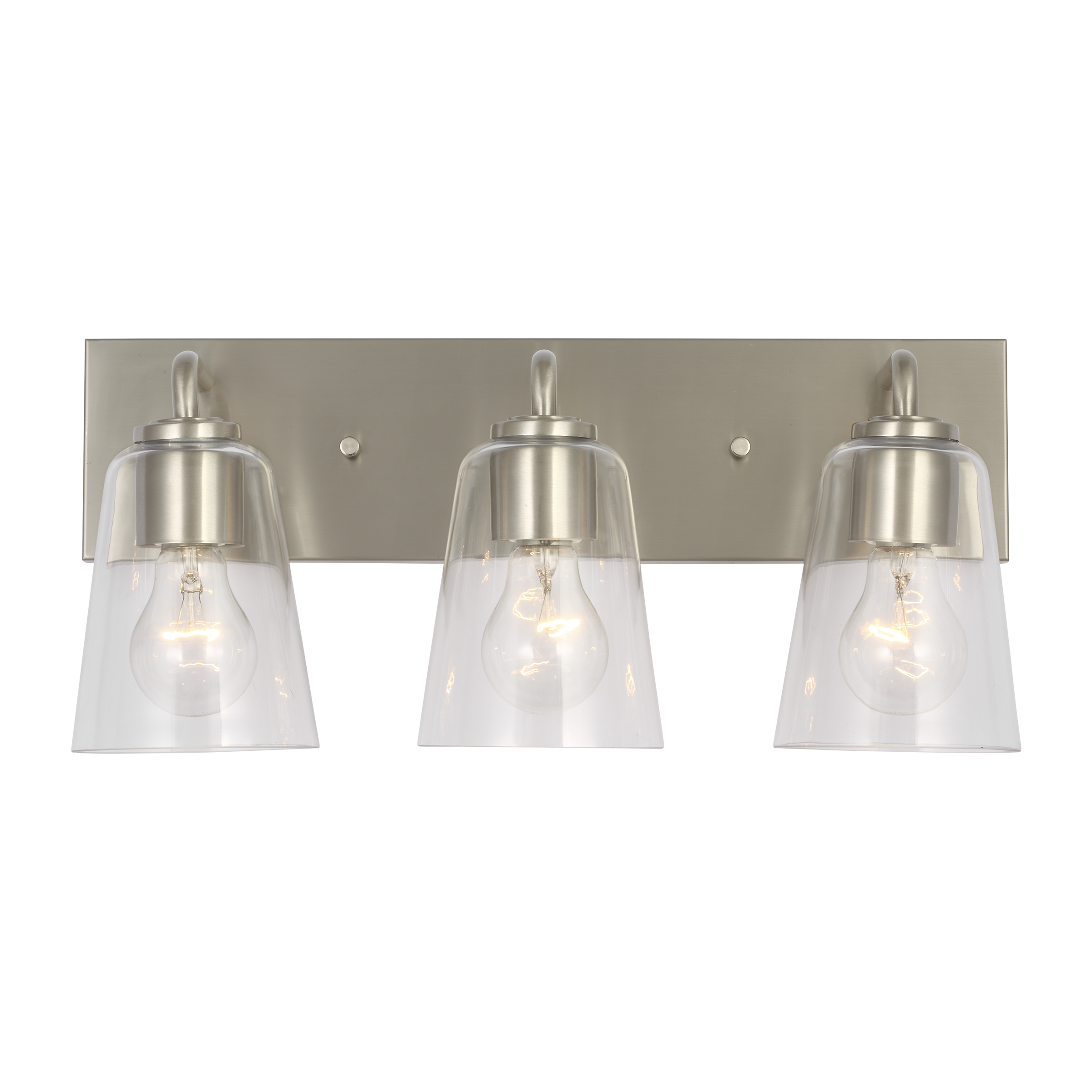 Miles Large Bath Sconce in Brushed Nickel with Clear Glass Bulb(s) Not Included