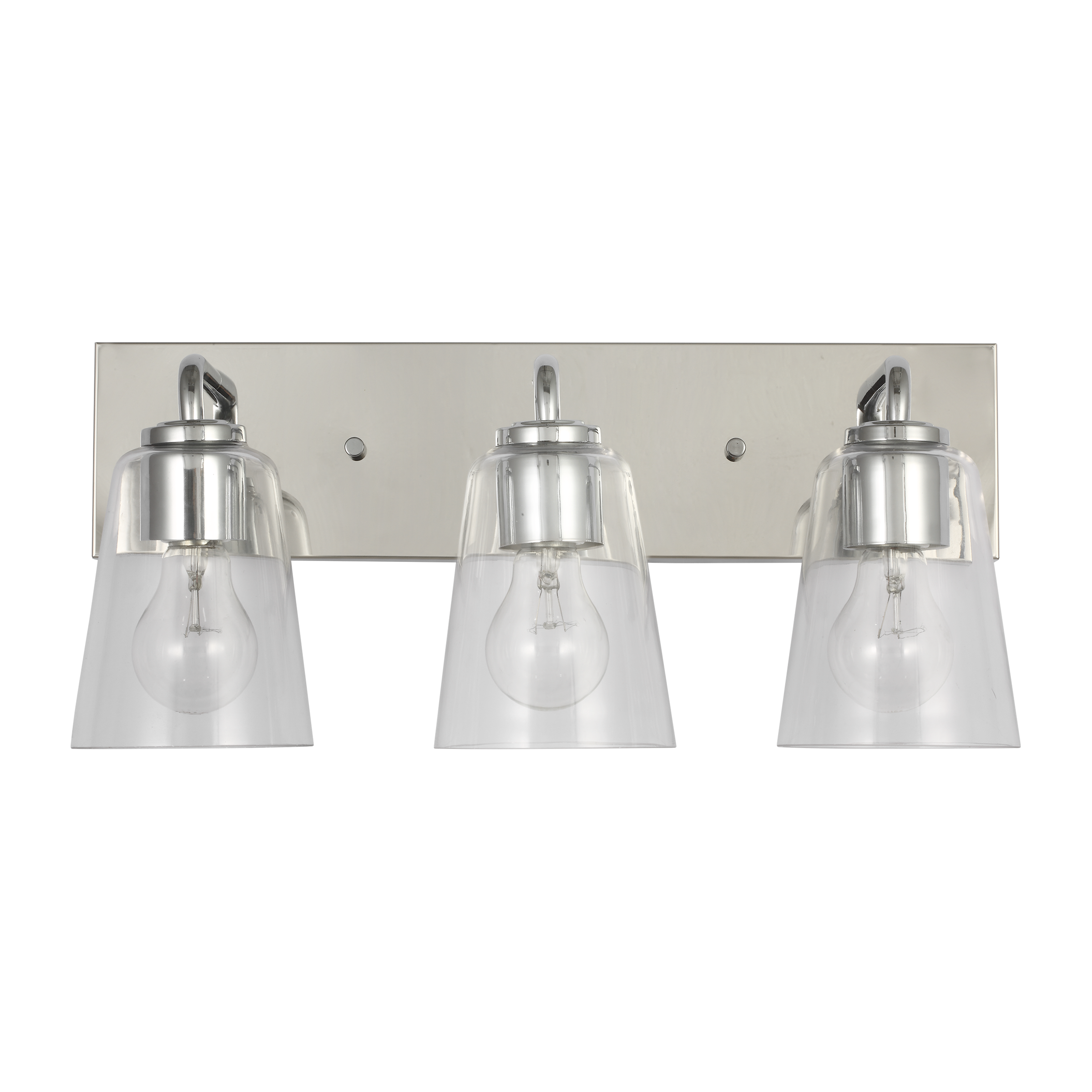 Miles Large Bath Sconce in Chrome with Clear Glass Bulb(s) Not Included