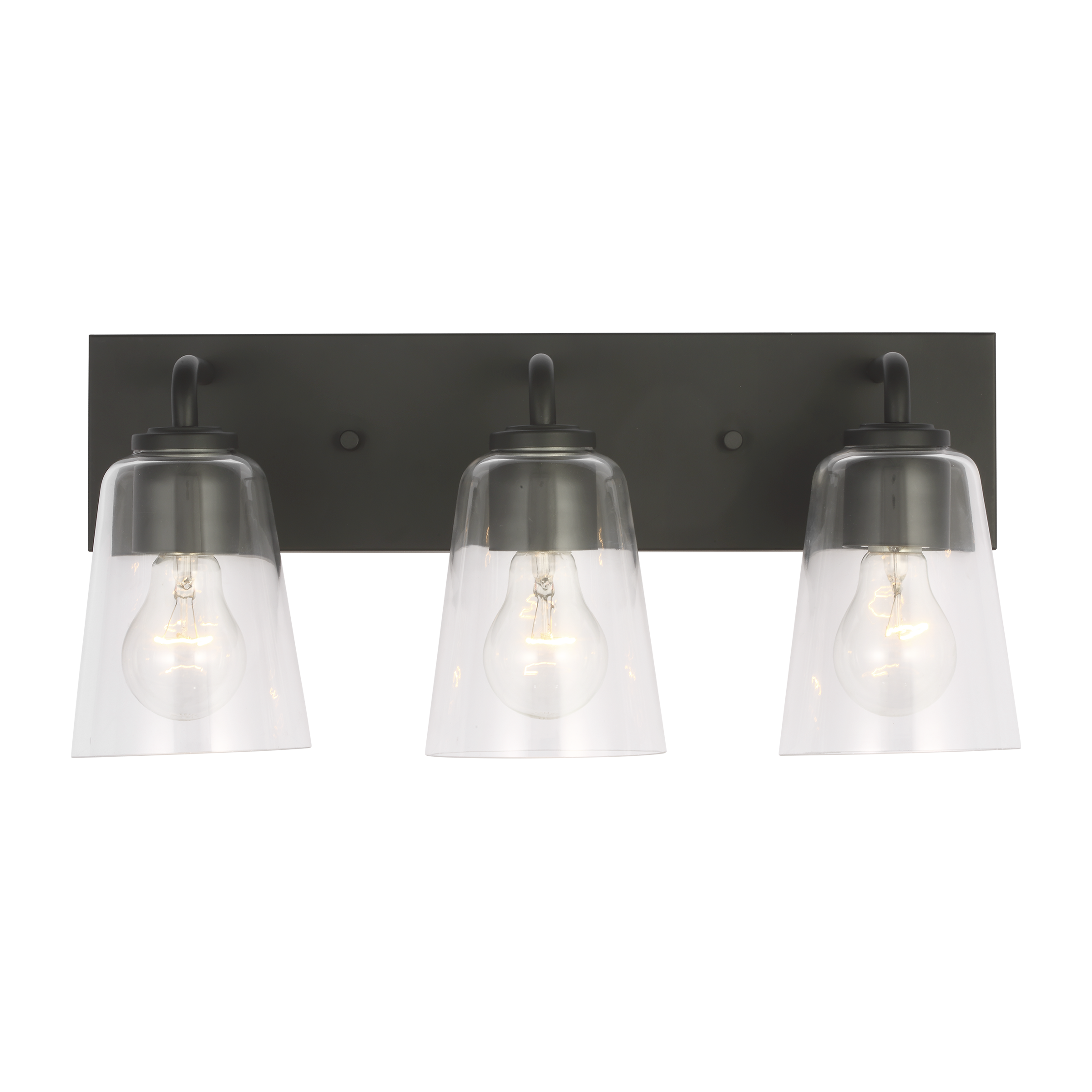 Miles Large Bath Sconce in Midnight Black with Clear Glass Bulb(s) Not Included