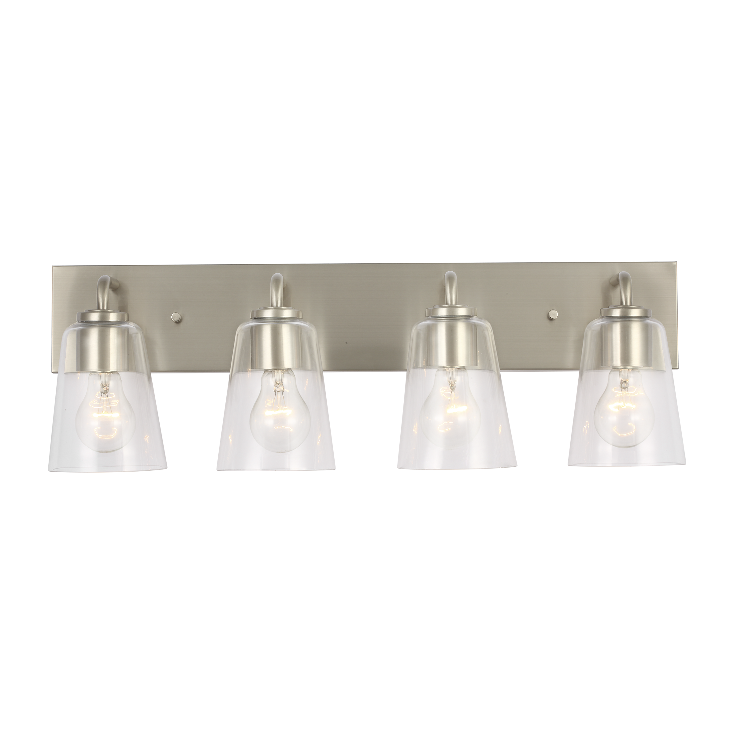 Miles Extra Large Bath Sconce in Brushed Nickel with Clear Glass Bulb(s) Not Included