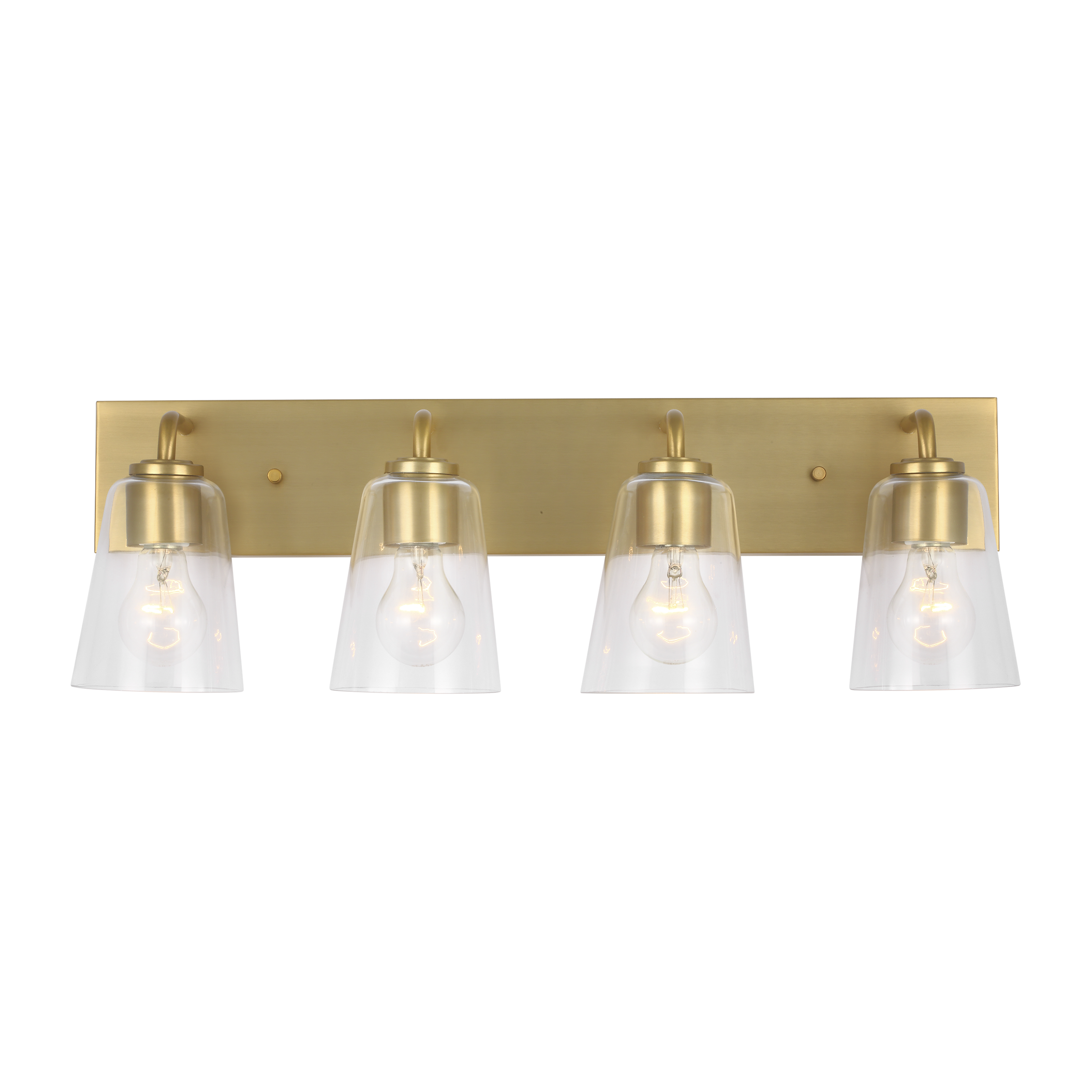 Miles Extra Large Bath Sconce in Satin Brass with Clear Glass Bulb(s) Not Included