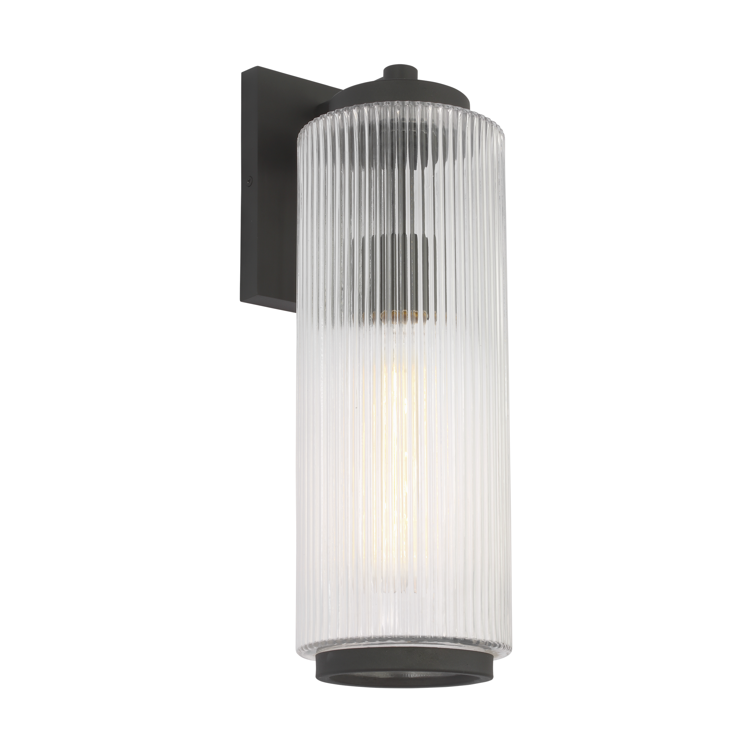 Ronde Large One Light Outdoor Wall Lantern Textured Black