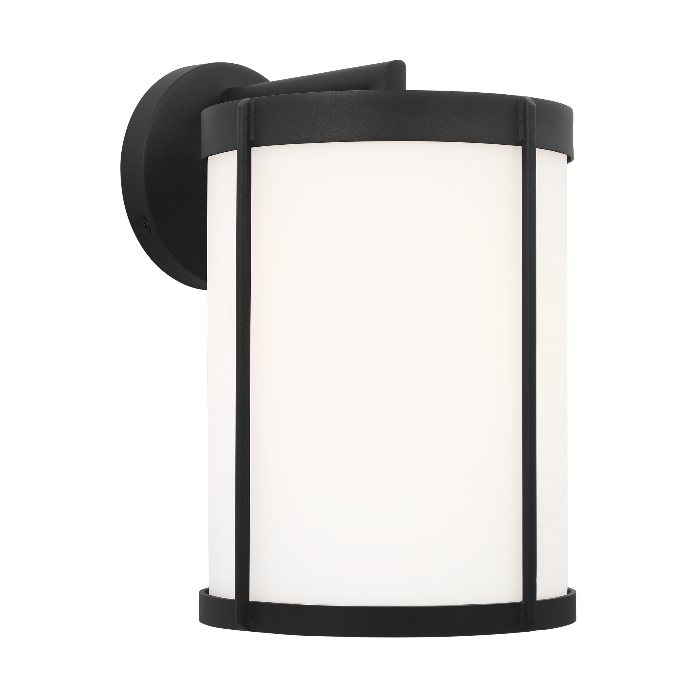 Luning Medium Lantern Textured Black Opal Etched Glass