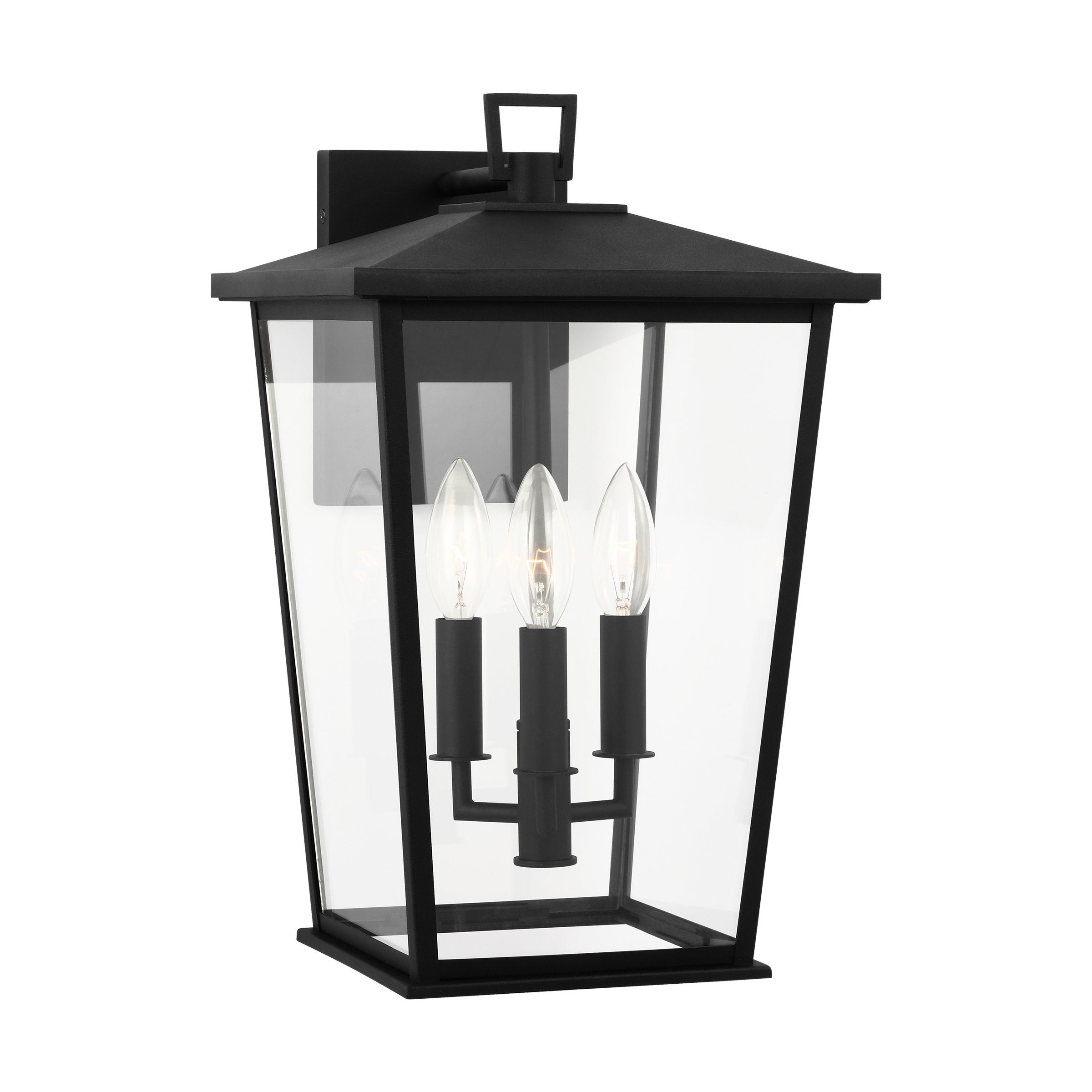 Linton Large Lantern Textured Black