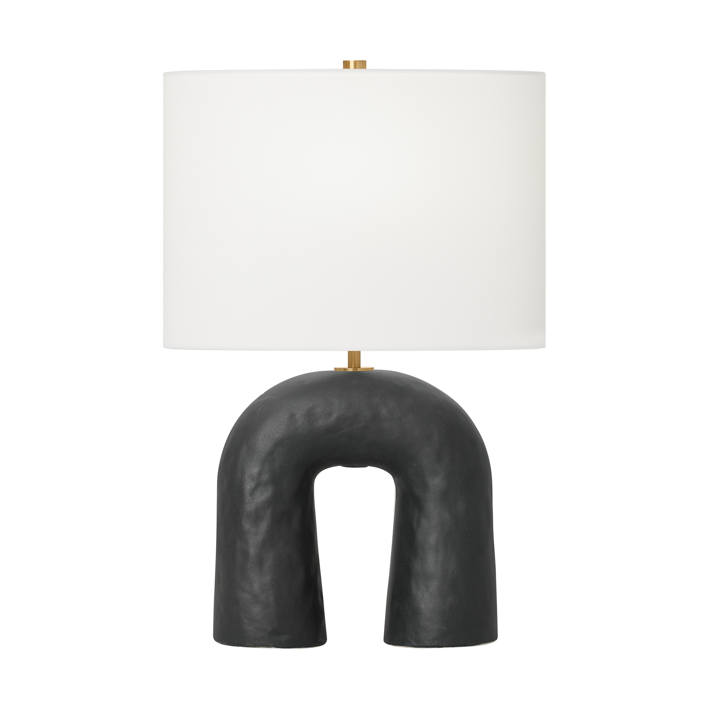 Aura Small Table Lamp Rough Black Ceramic Bulbs Inc