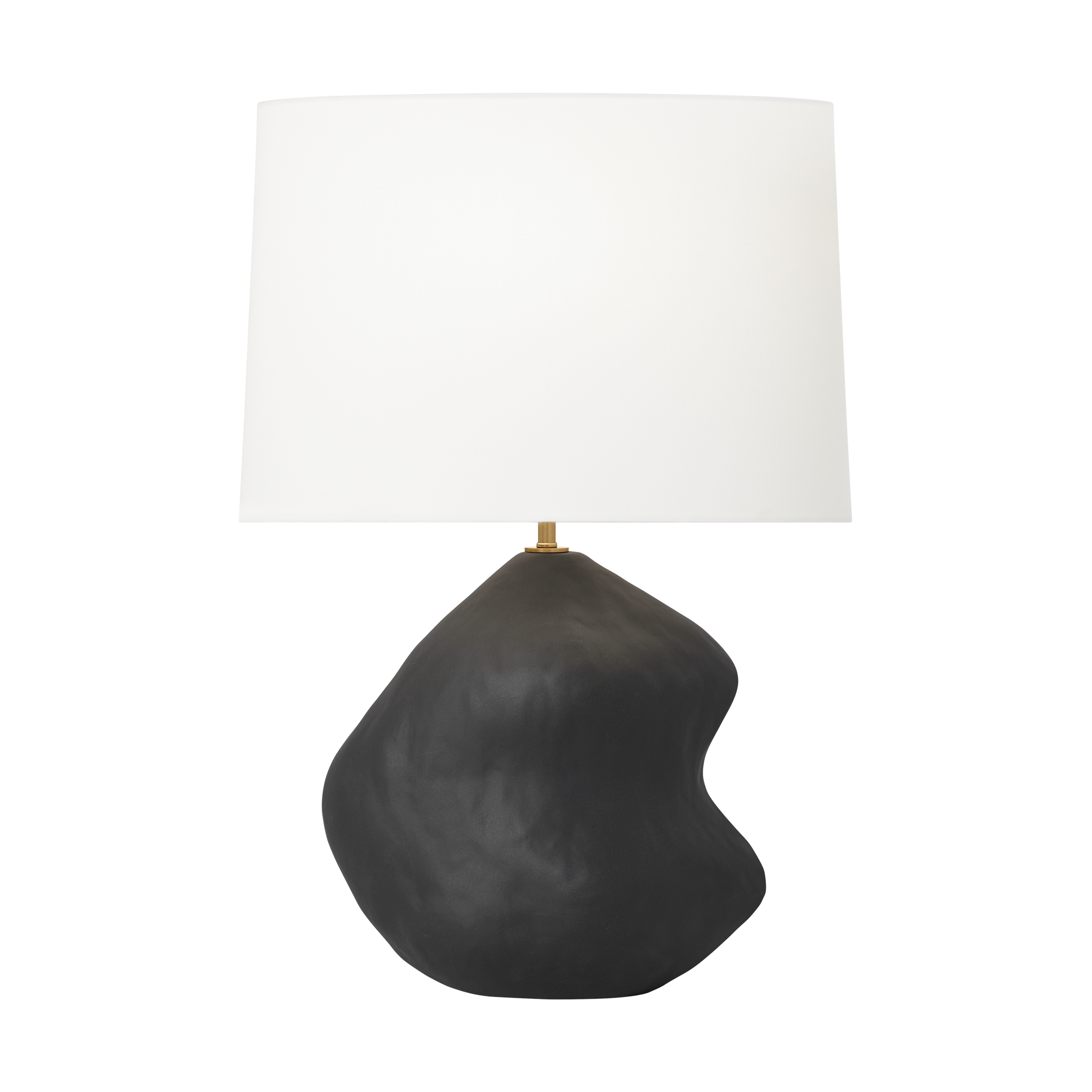 Broxton Medium Table Lamp Rough Black Ceramic Bulbs Inc