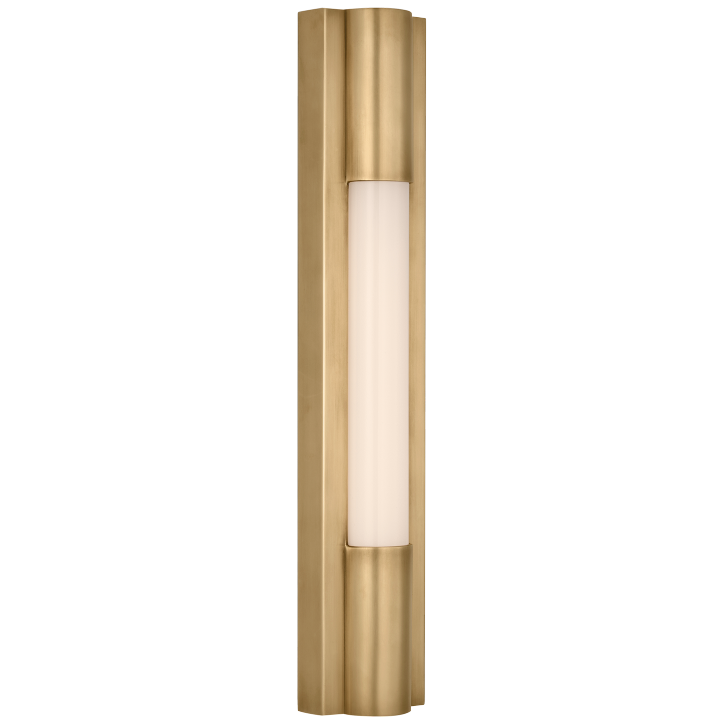 Ellington 16" Slimline Bath Light in Hand-Rubbed Antique Brass with White Glass